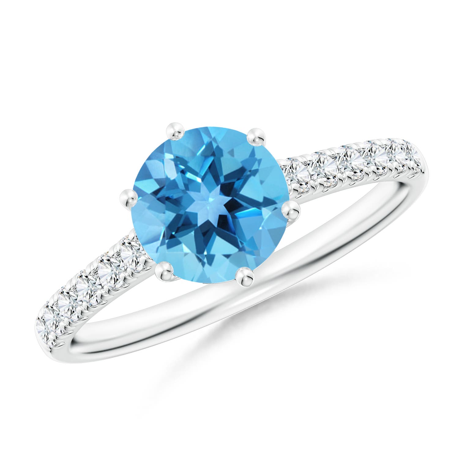 AA - Swiss Blue Topaz / 1.8 CT / 14 KT White Gold