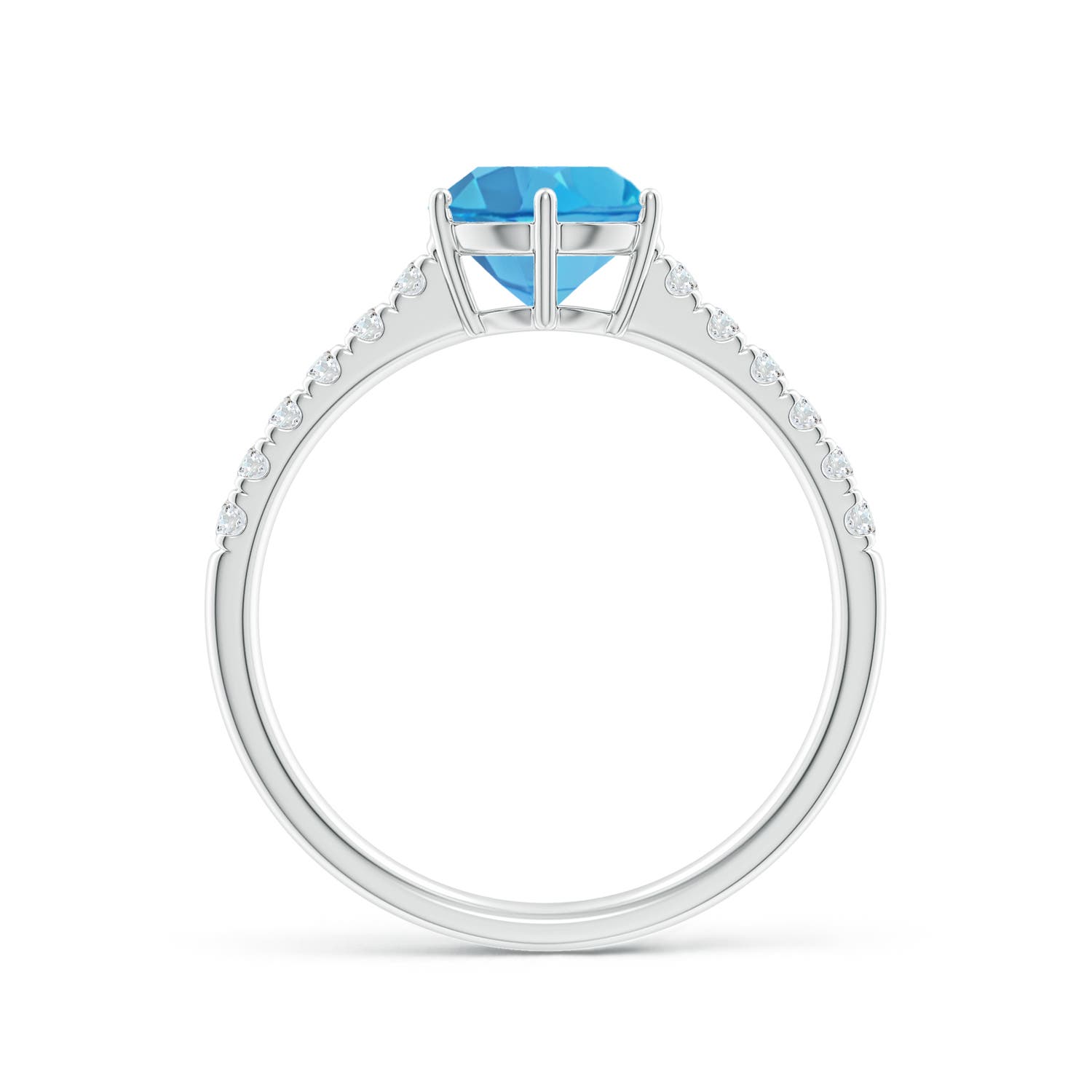 AA - Swiss Blue Topaz / 1.8 CT / 14 KT White Gold