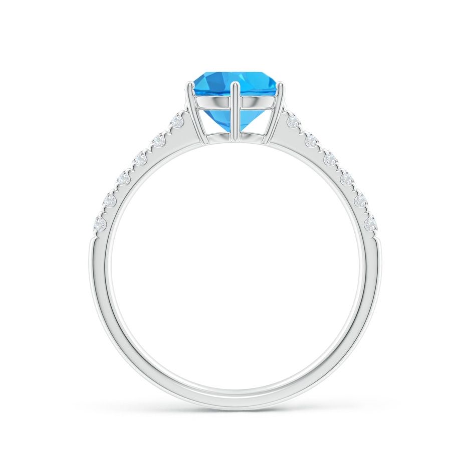 7mm AAA Swiss Blue Topaz Solitaire Ring with Diamond Accents in P950 Platinum side-1