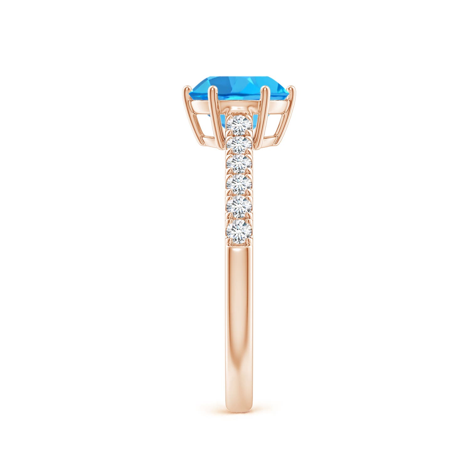 AAA - Swiss Blue Topaz / 1.8 CT / 14 KT Rose Gold