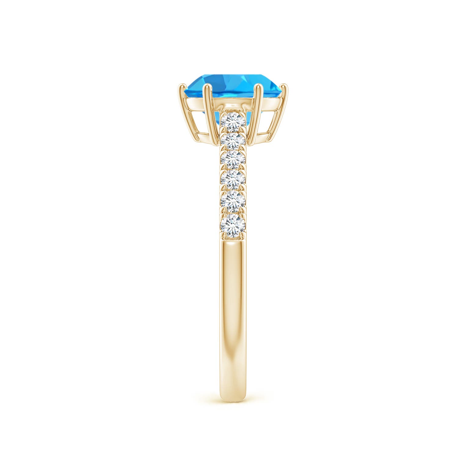 AAA - Swiss Blue Topaz / 1.8 CT / 14 KT Yellow Gold