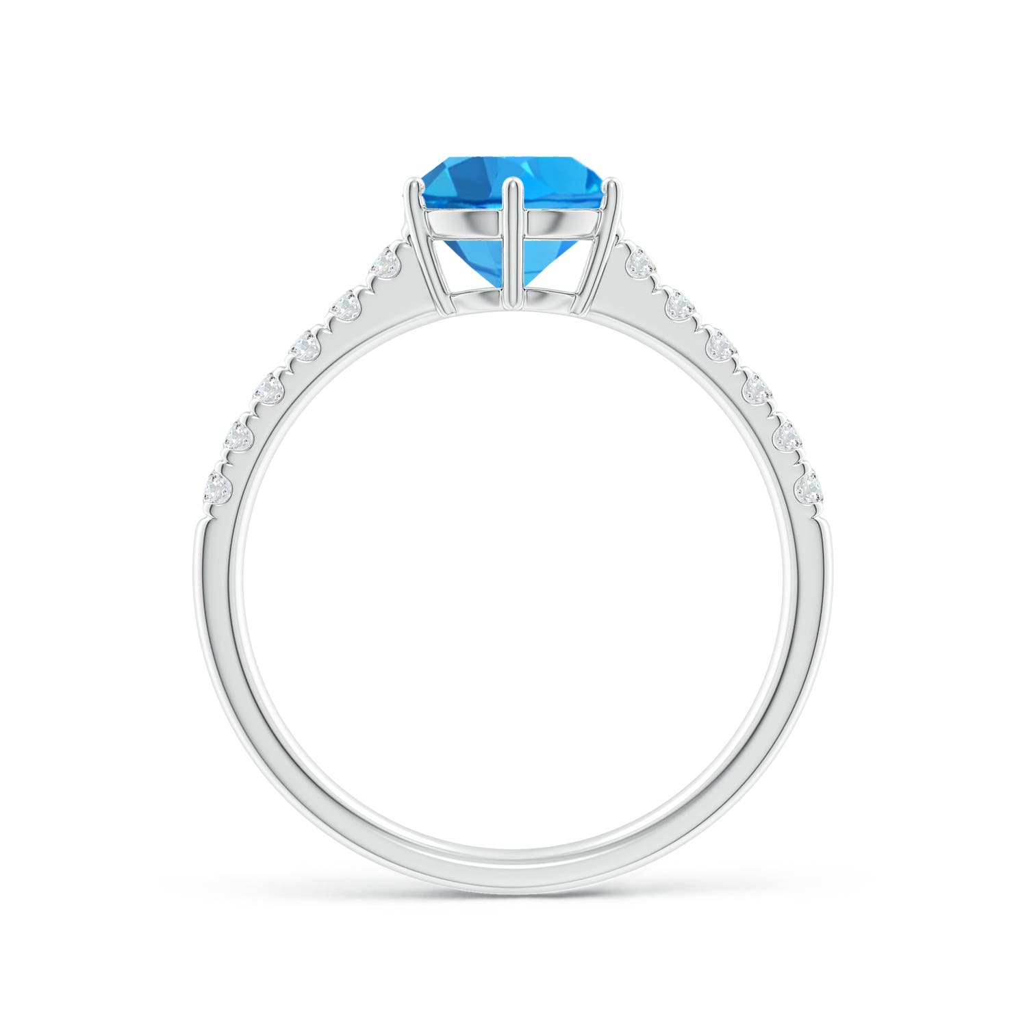 AAAA - Swiss Blue Topaz / 1.8 CT / 14 KT White Gold