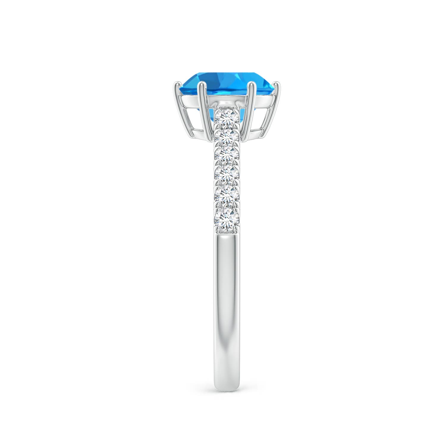 AAAA - Swiss Blue Topaz / 1.8 CT / 14 KT White Gold