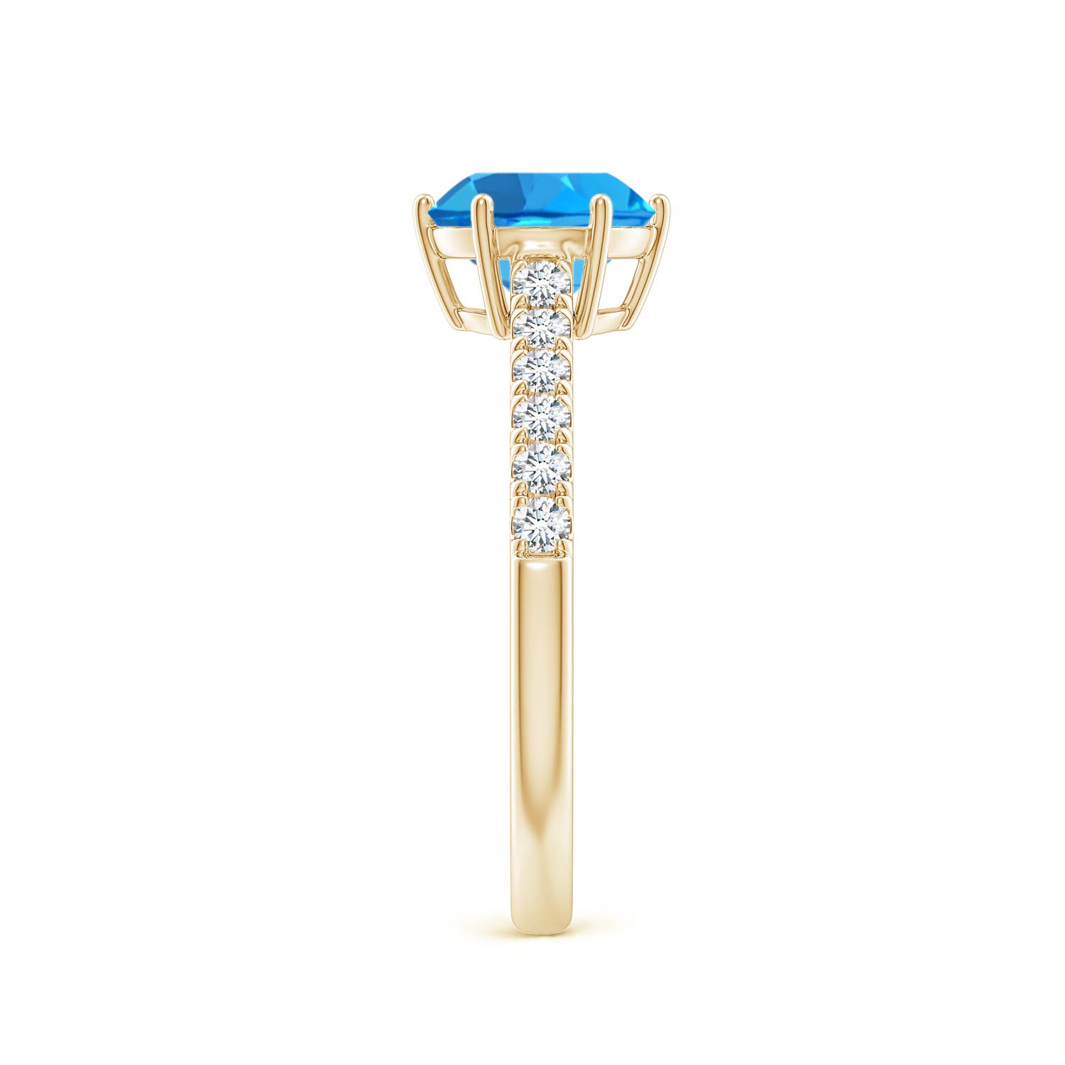 AAAA - Swiss Blue Topaz / 1.8 CT / 14 KT Yellow Gold