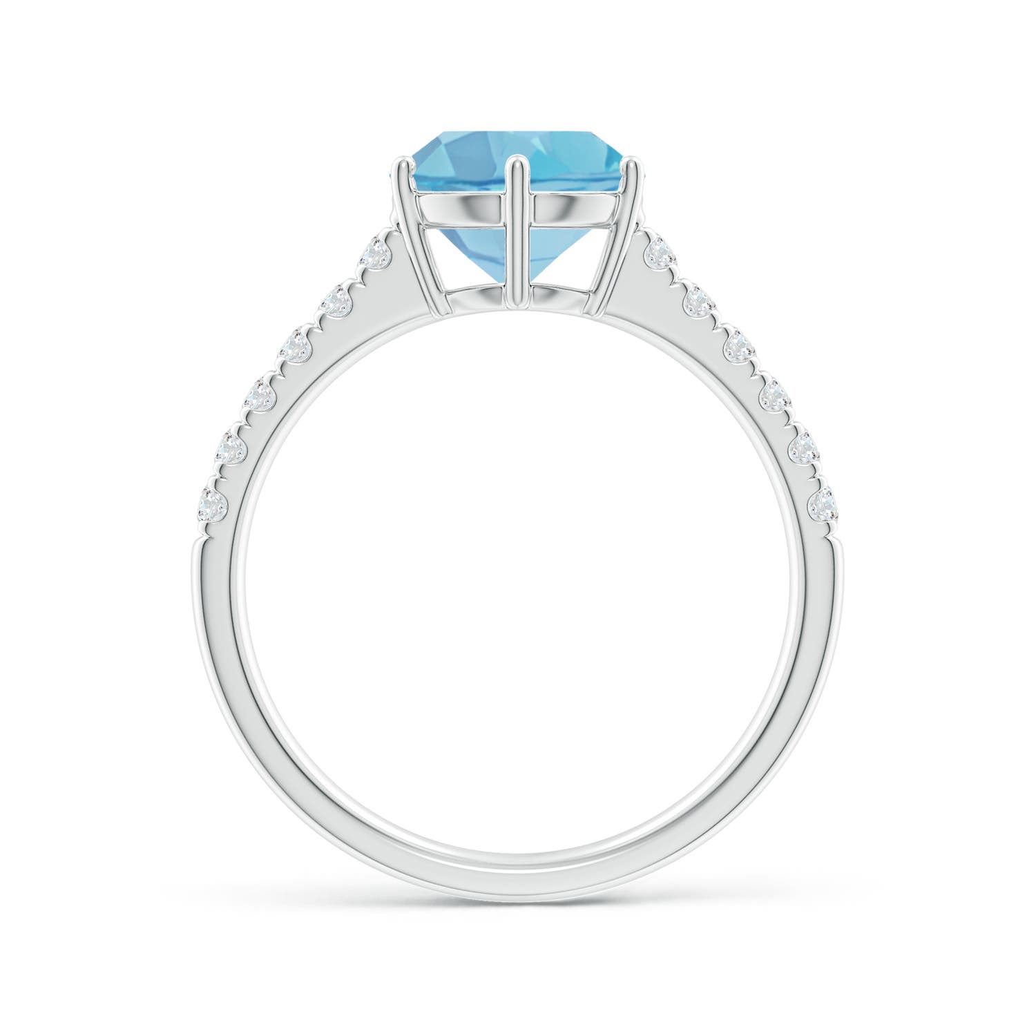 A - Swiss Blue Topaz / 2.65 CT / 14 KT White Gold