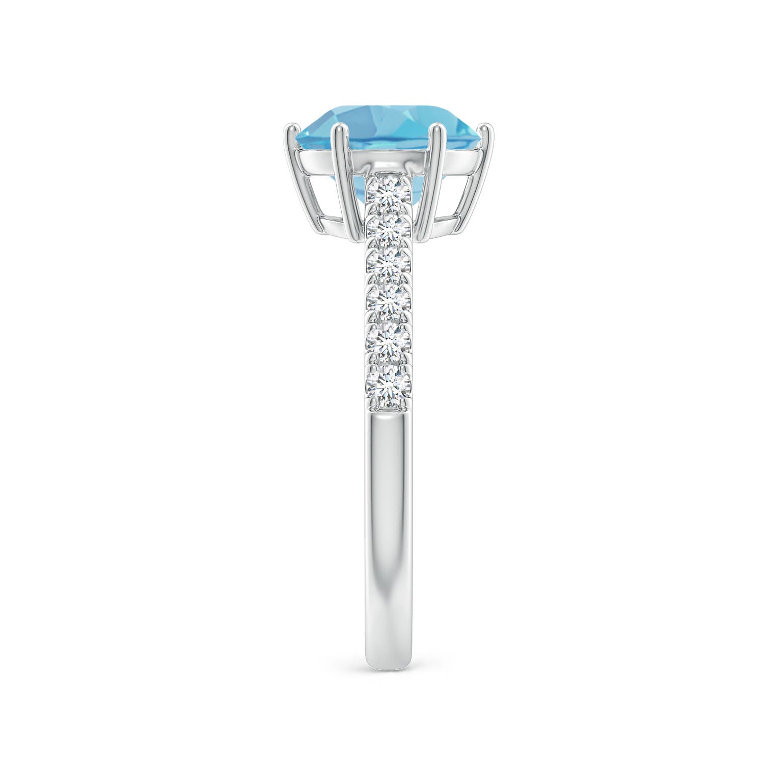 A - Swiss Blue Topaz / 2.65 CT / 14 KT White Gold