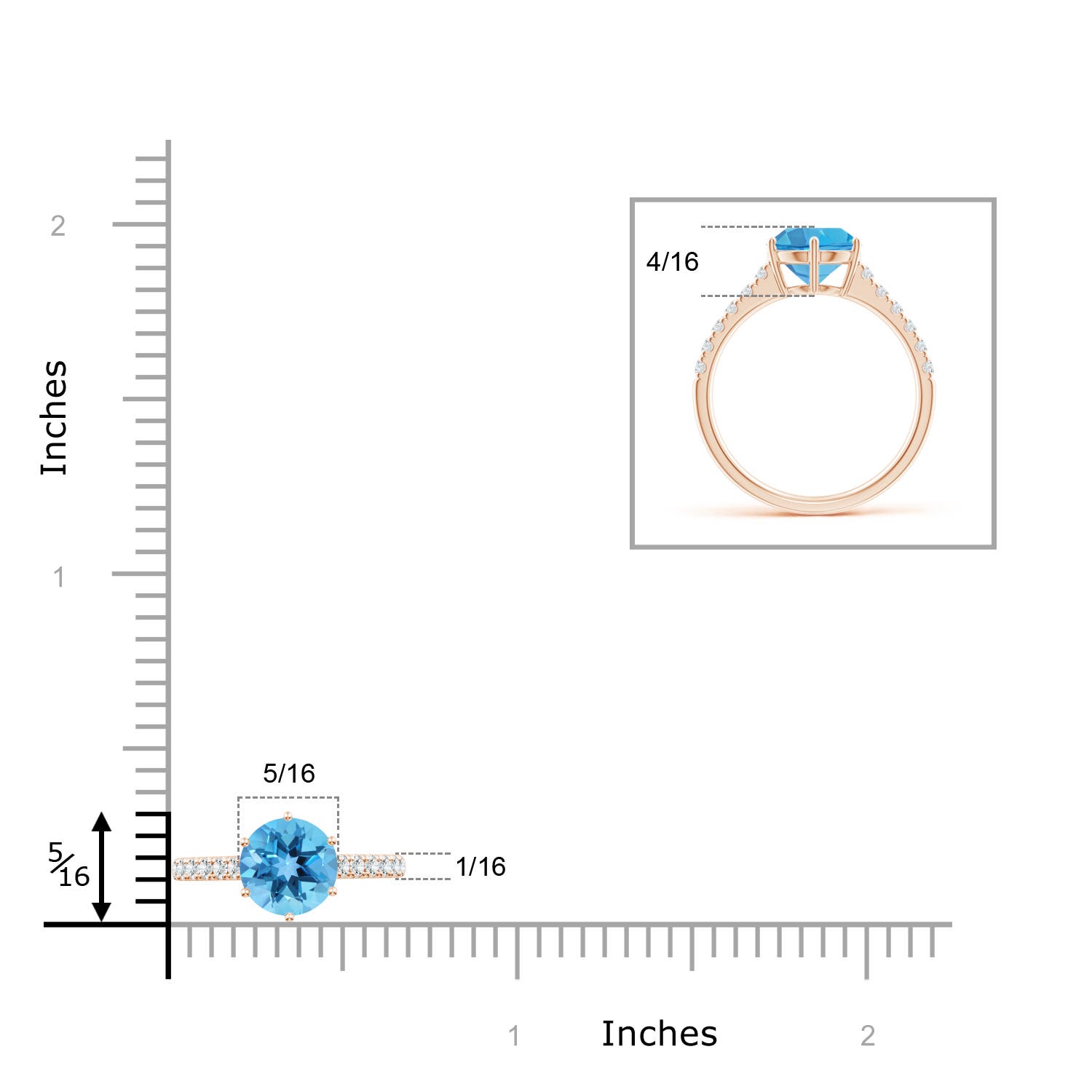 AA - Swiss Blue Topaz / 2.65 CT / 14 KT Rose Gold