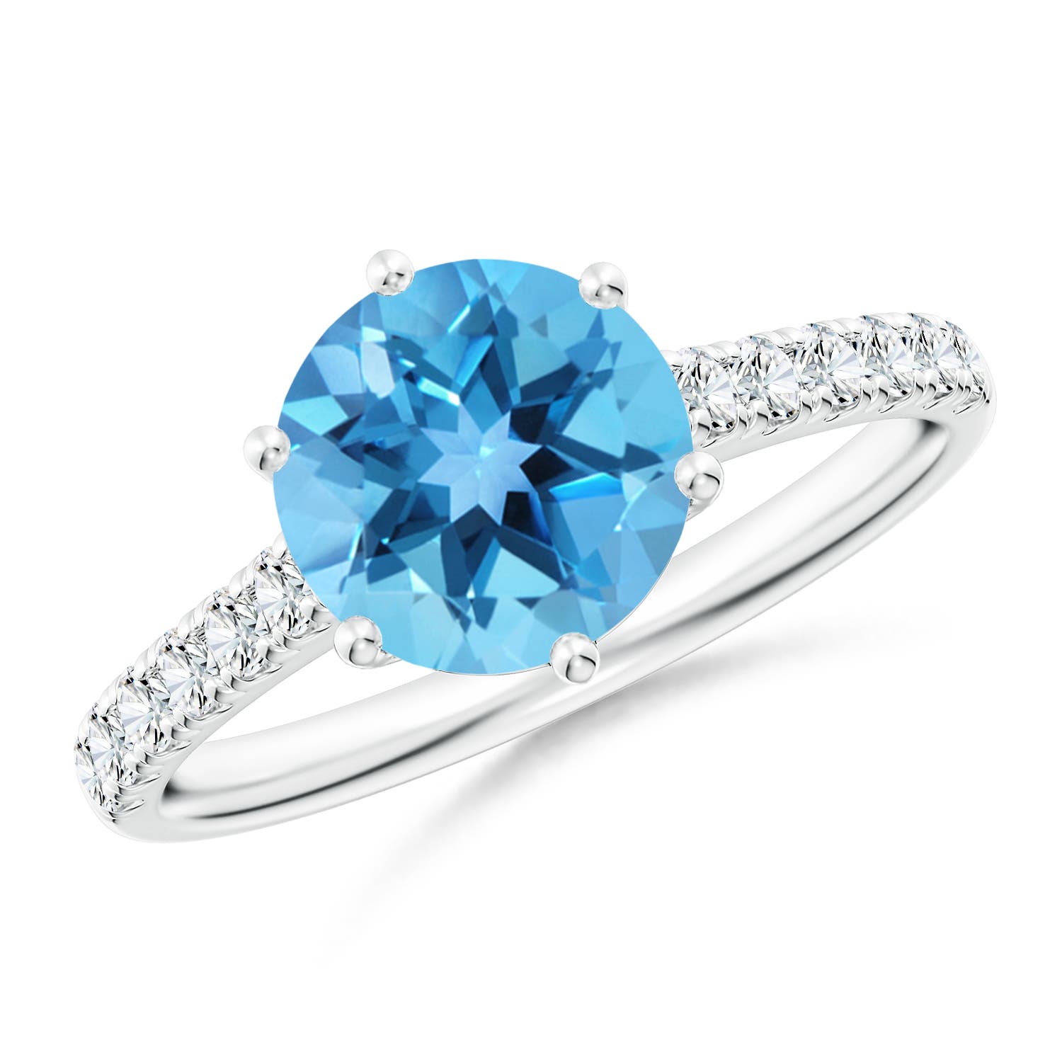 AA - Swiss Blue Topaz / 2.65 CT / 14 KT White Gold