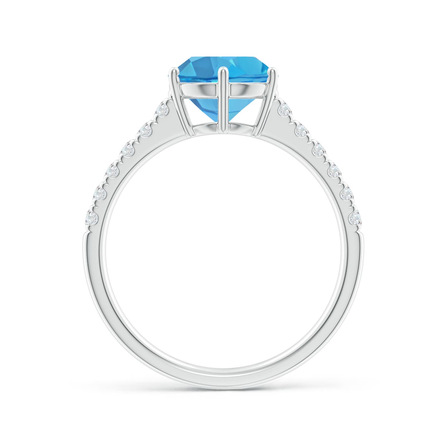 AA - Swiss Blue Topaz / 2.65 CT / 14 KT White Gold