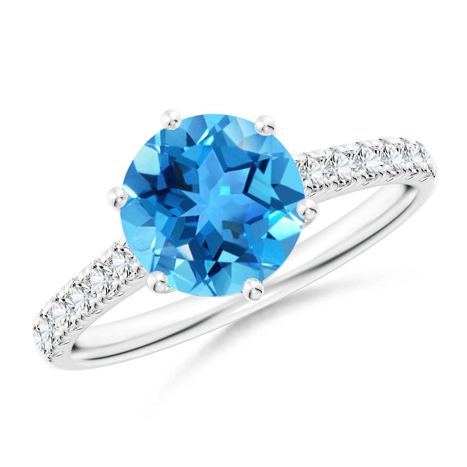 AAA - Swiss Blue Topaz / 2.65 CT / 14 KT White Gold