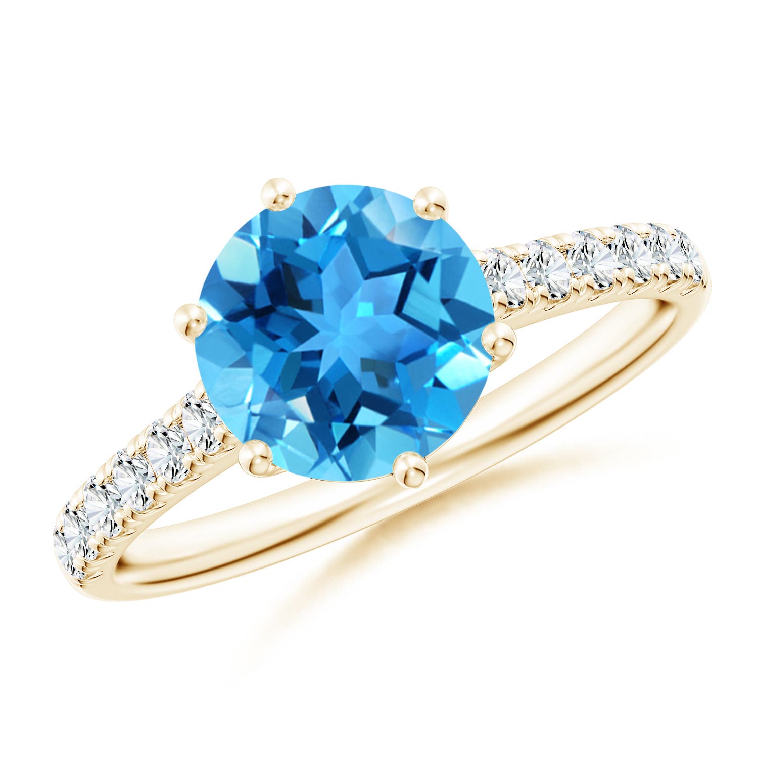 AAA - Swiss Blue Topaz / 2.65 CT / 14 KT Yellow Gold