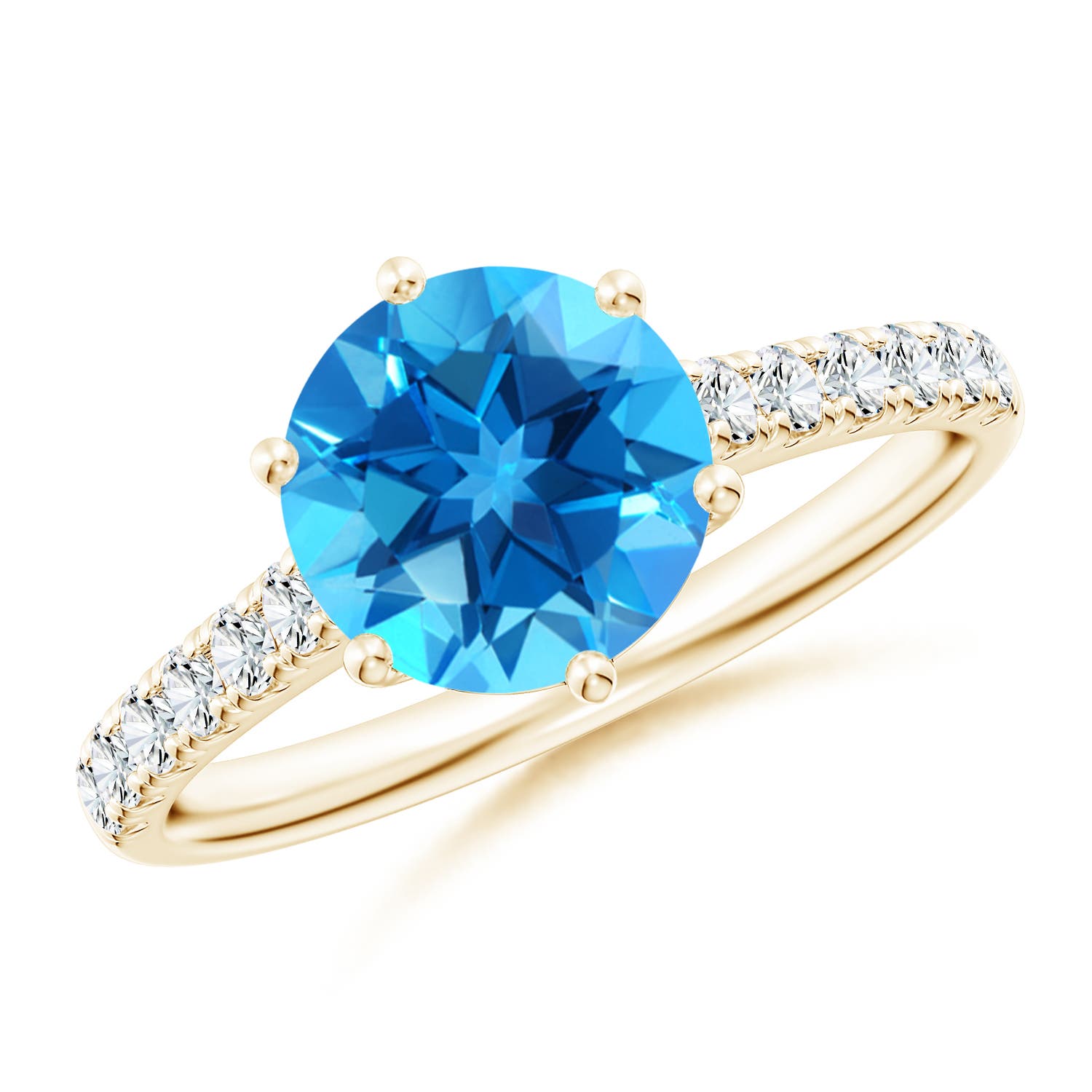 AAAA - Swiss Blue Topaz / 2.65 CT / 14 KT Yellow Gold