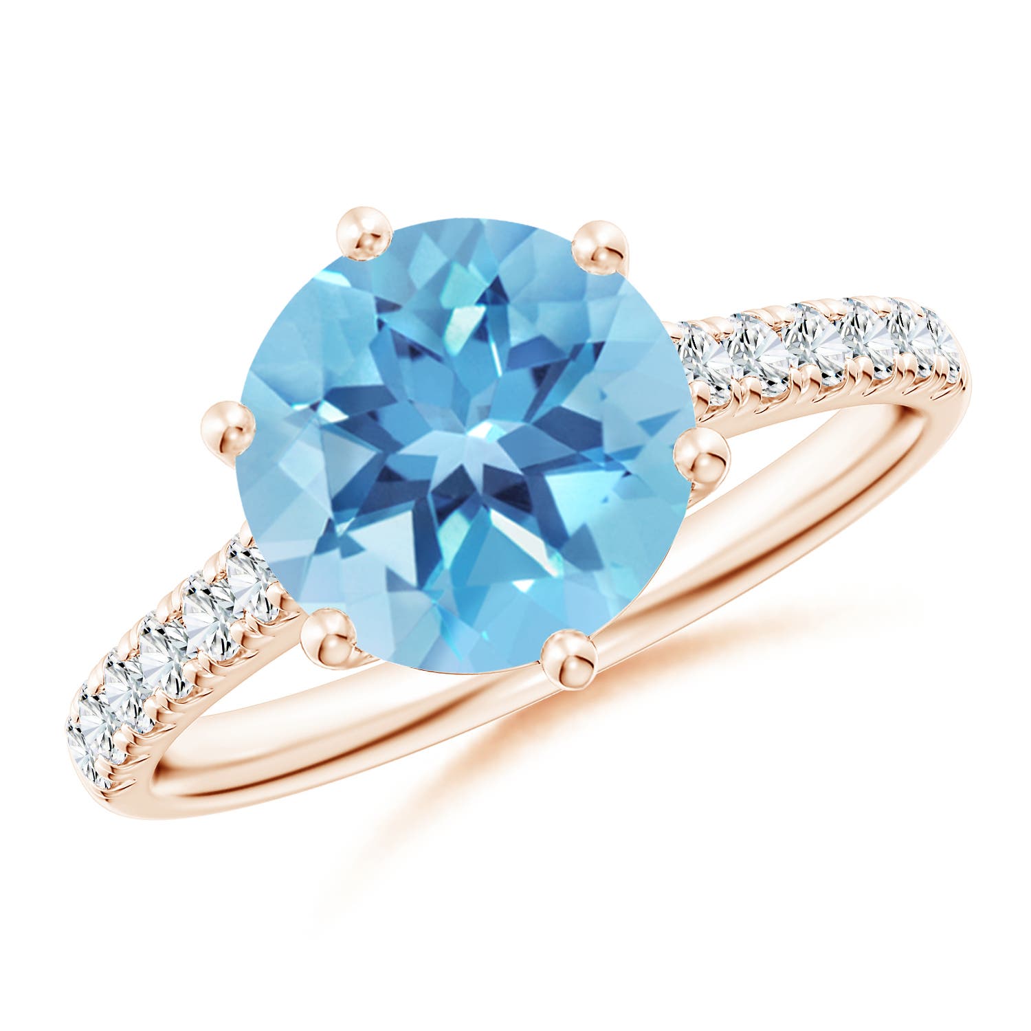 A - Swiss Blue Topaz / 3.6 CT / 14 KT Rose Gold