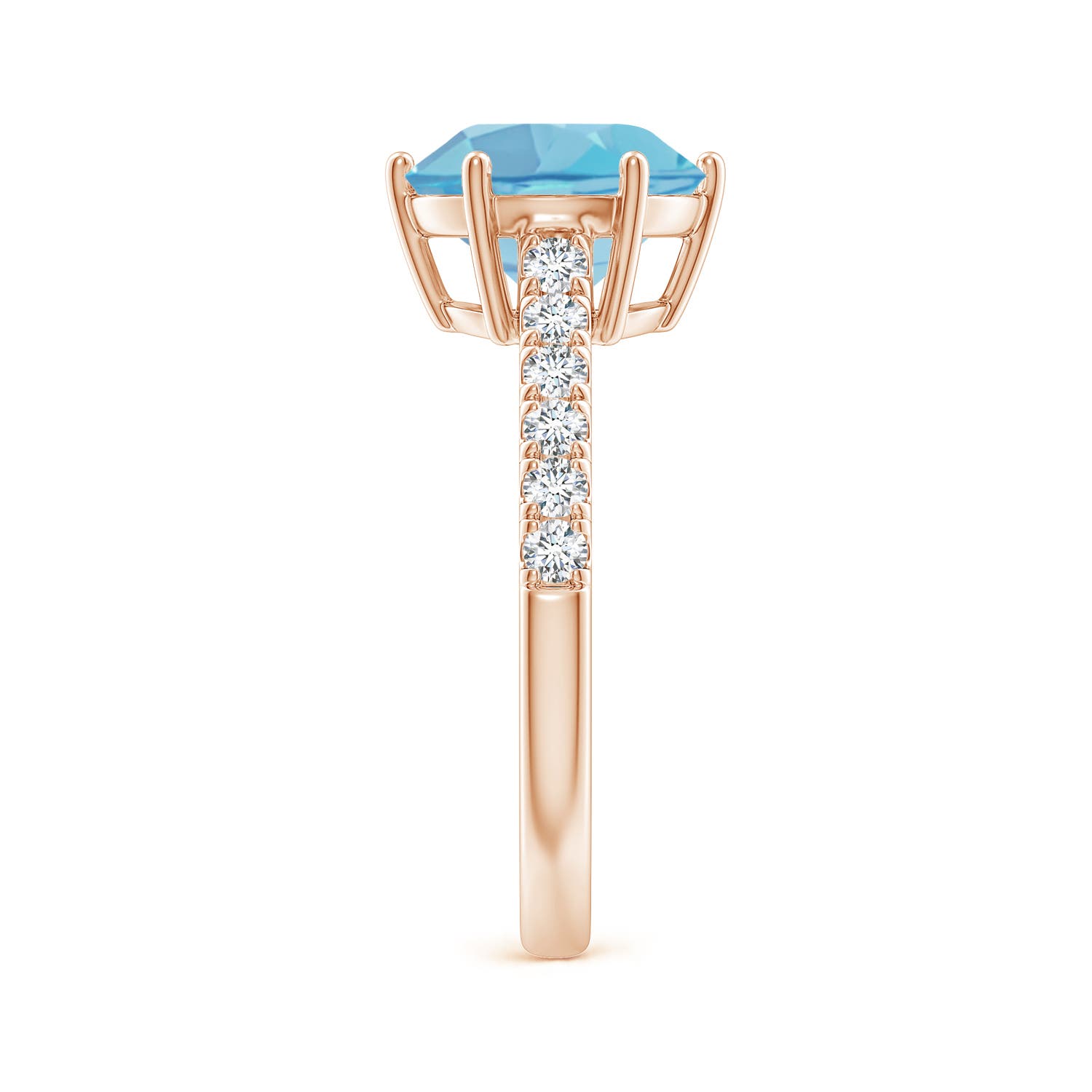 A - Swiss Blue Topaz / 3.6 CT / 14 KT Rose Gold