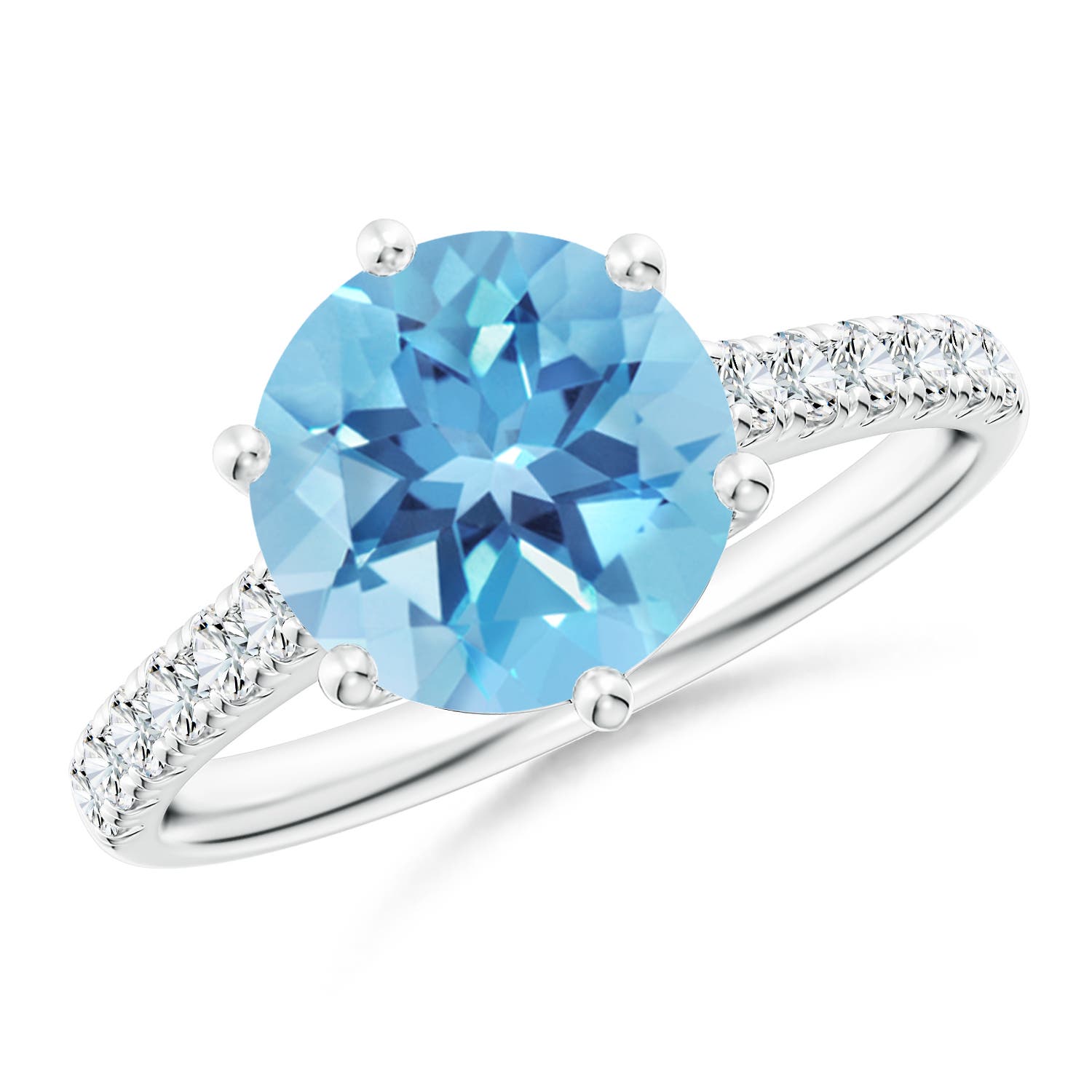 A - Swiss Blue Topaz / 3.6 CT / 14 KT White Gold