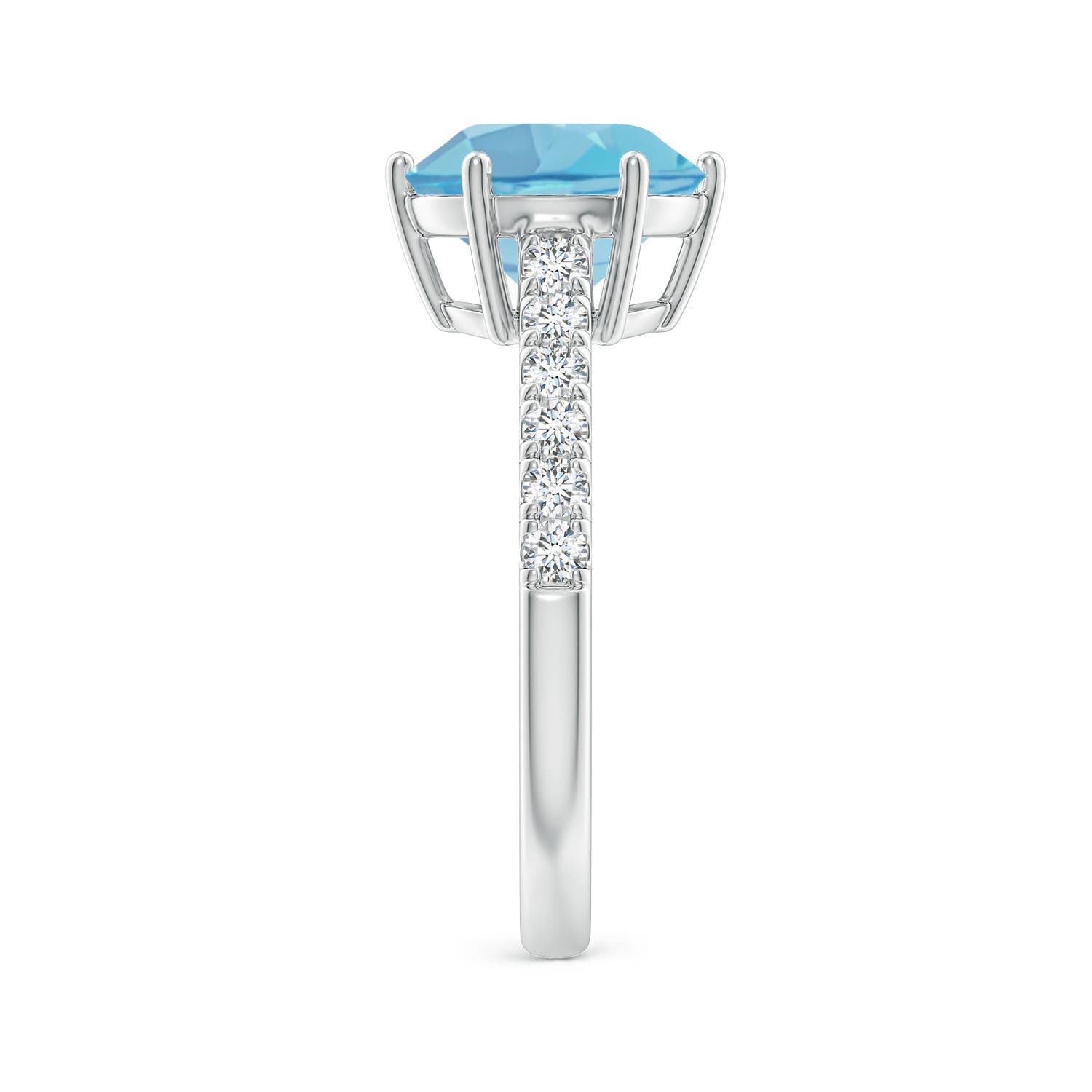 A - Swiss Blue Topaz / 3.6 CT / 14 KT White Gold