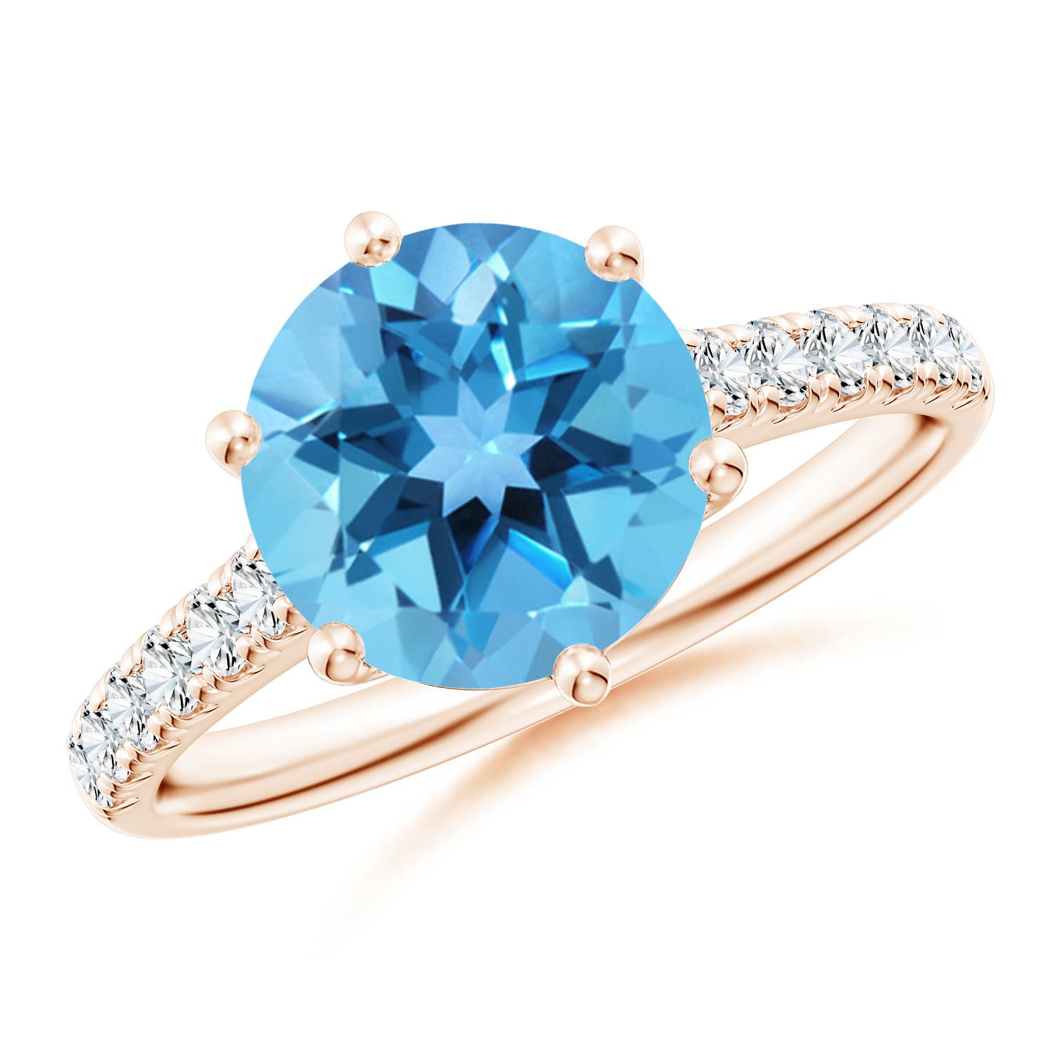 AA - Swiss Blue Topaz / 3.6 CT / 14 KT Rose Gold