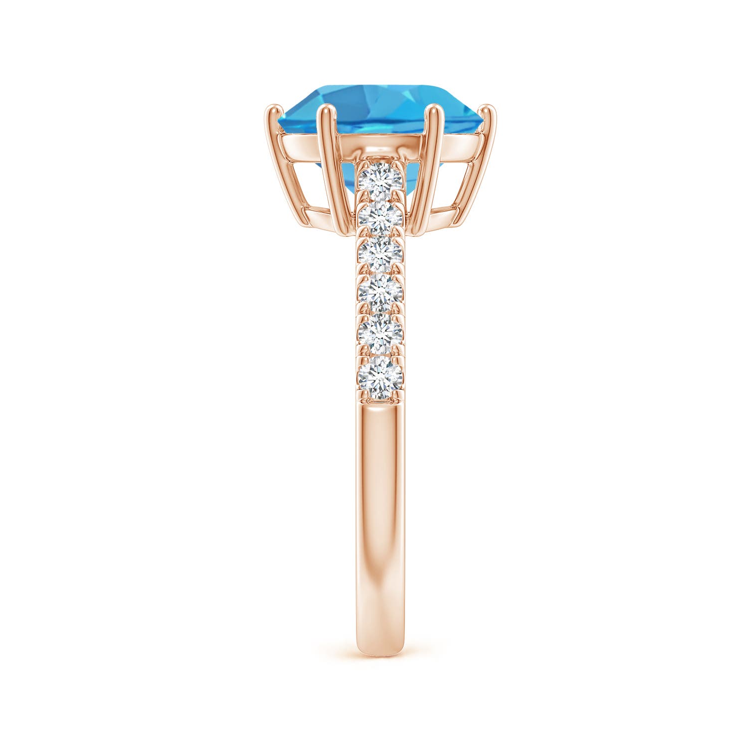 AA - Swiss Blue Topaz / 3.6 CT / 14 KT Rose Gold