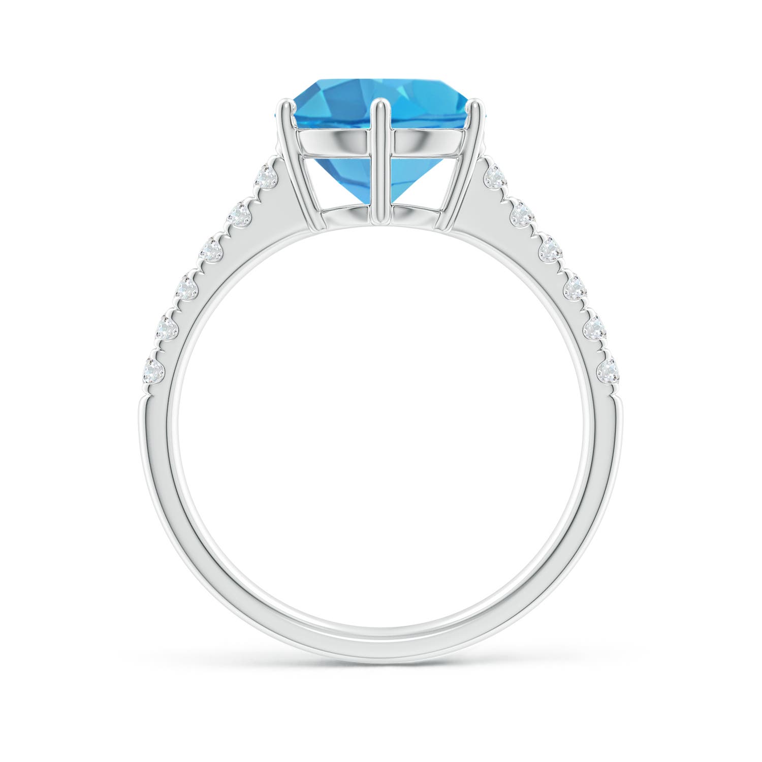 AA - Swiss Blue Topaz / 3.6 CT / 14 KT White Gold