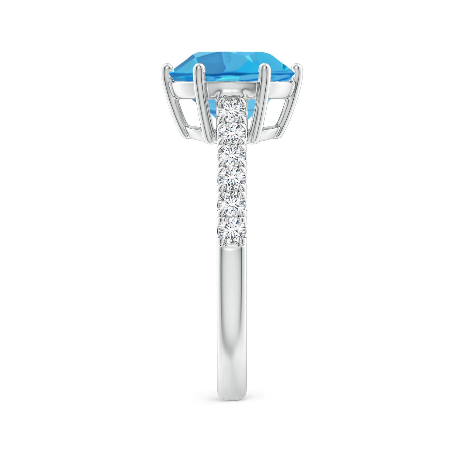 AA - Swiss Blue Topaz / 3.6 CT / 14 KT White Gold