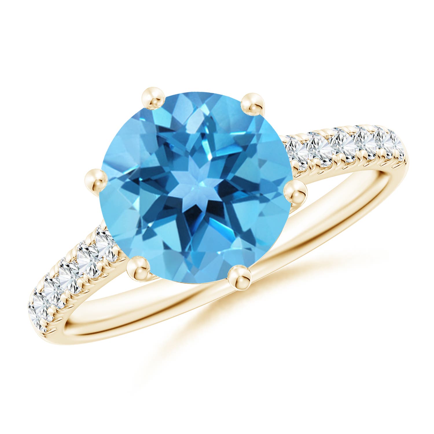 AA - Swiss Blue Topaz / 3.6 CT / 14 KT Yellow Gold