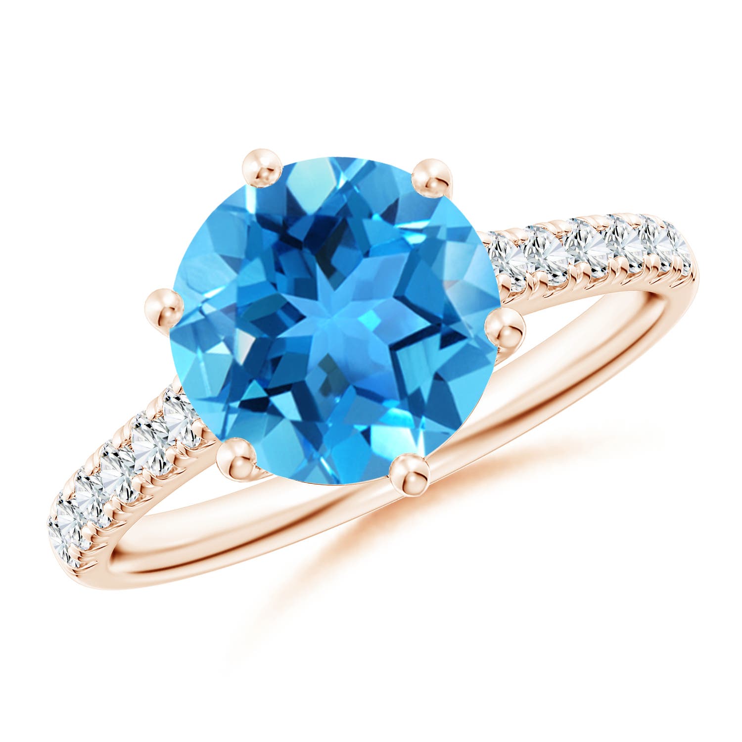 AAA - Swiss Blue Topaz / 3.6 CT / 14 KT Rose Gold