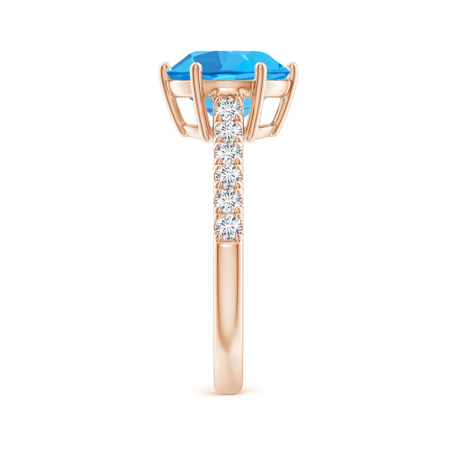 AAA - Swiss Blue Topaz / 3.6 CT / 14 KT Rose Gold