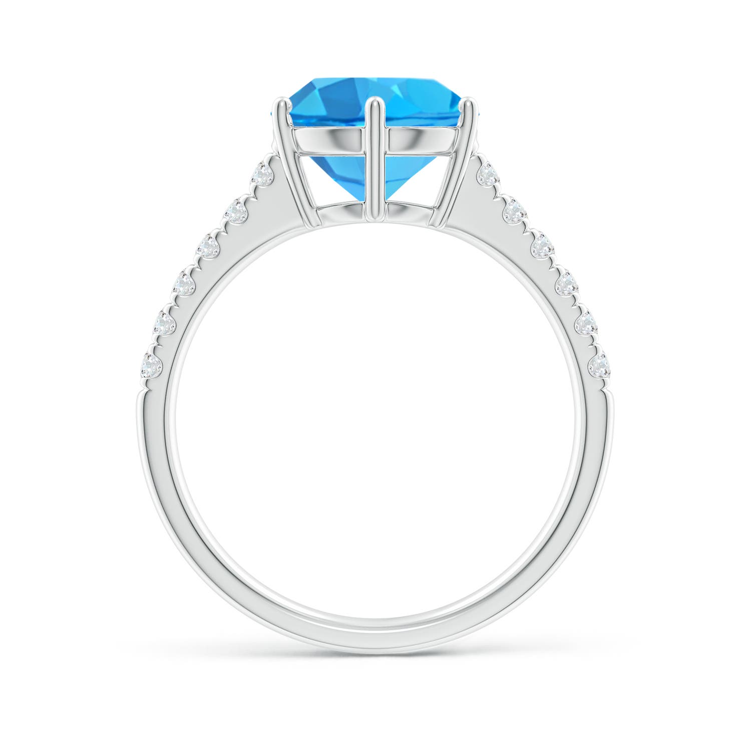 AAA - Swiss Blue Topaz / 3.6 CT / 14 KT White Gold