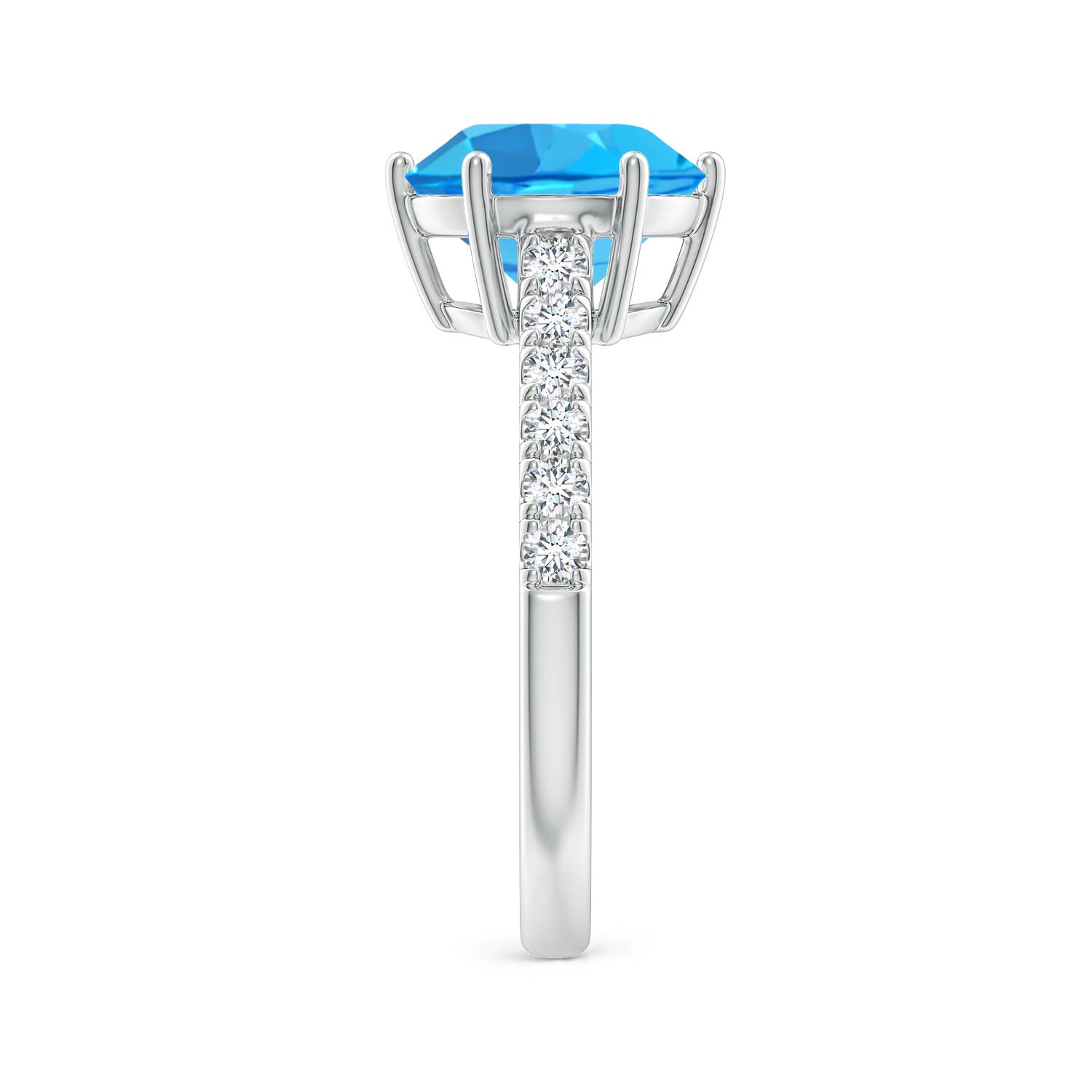 AAA - Swiss Blue Topaz / 3.6 CT / 14 KT White Gold