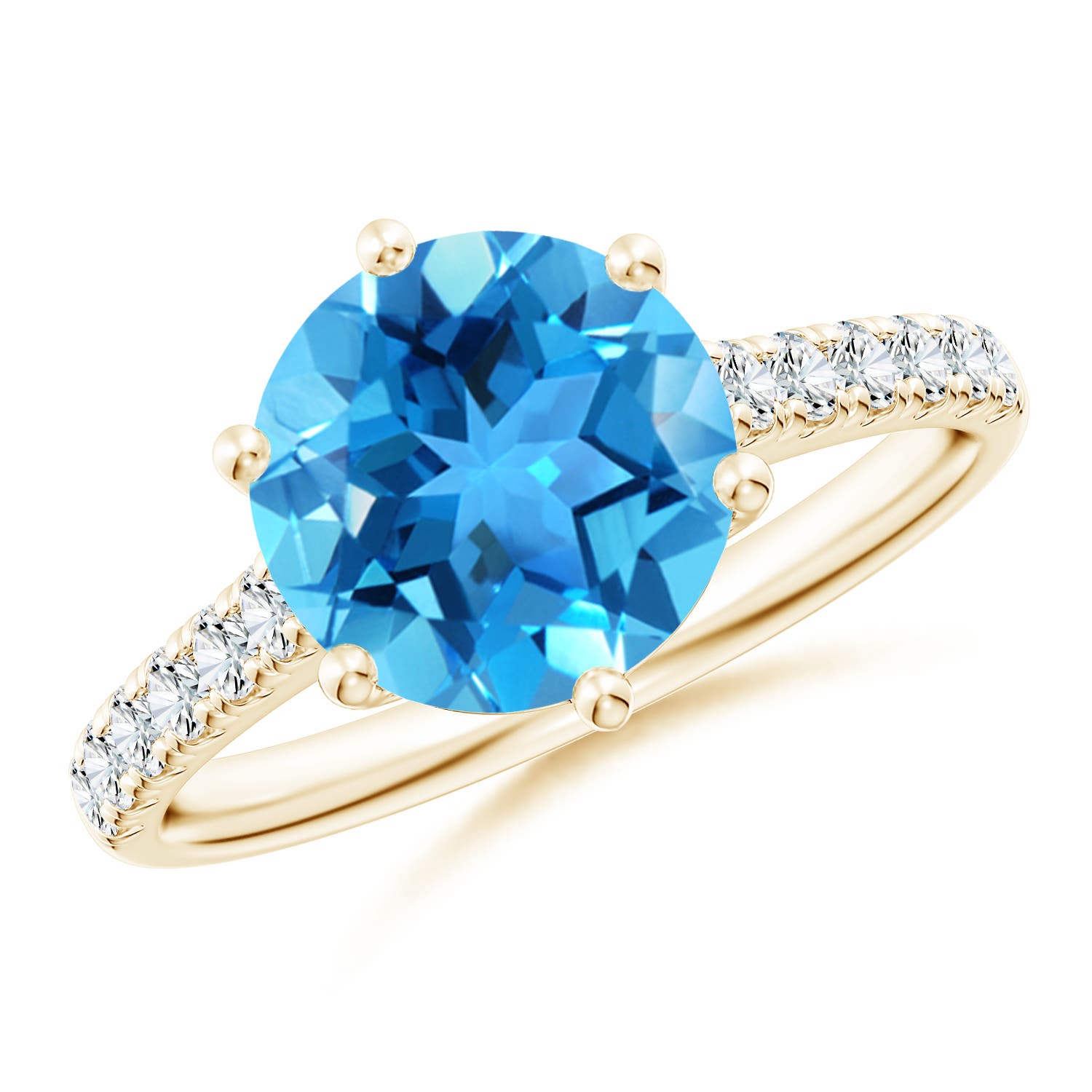 AAA - Swiss Blue Topaz / 3.6 CT / 14 KT Yellow Gold