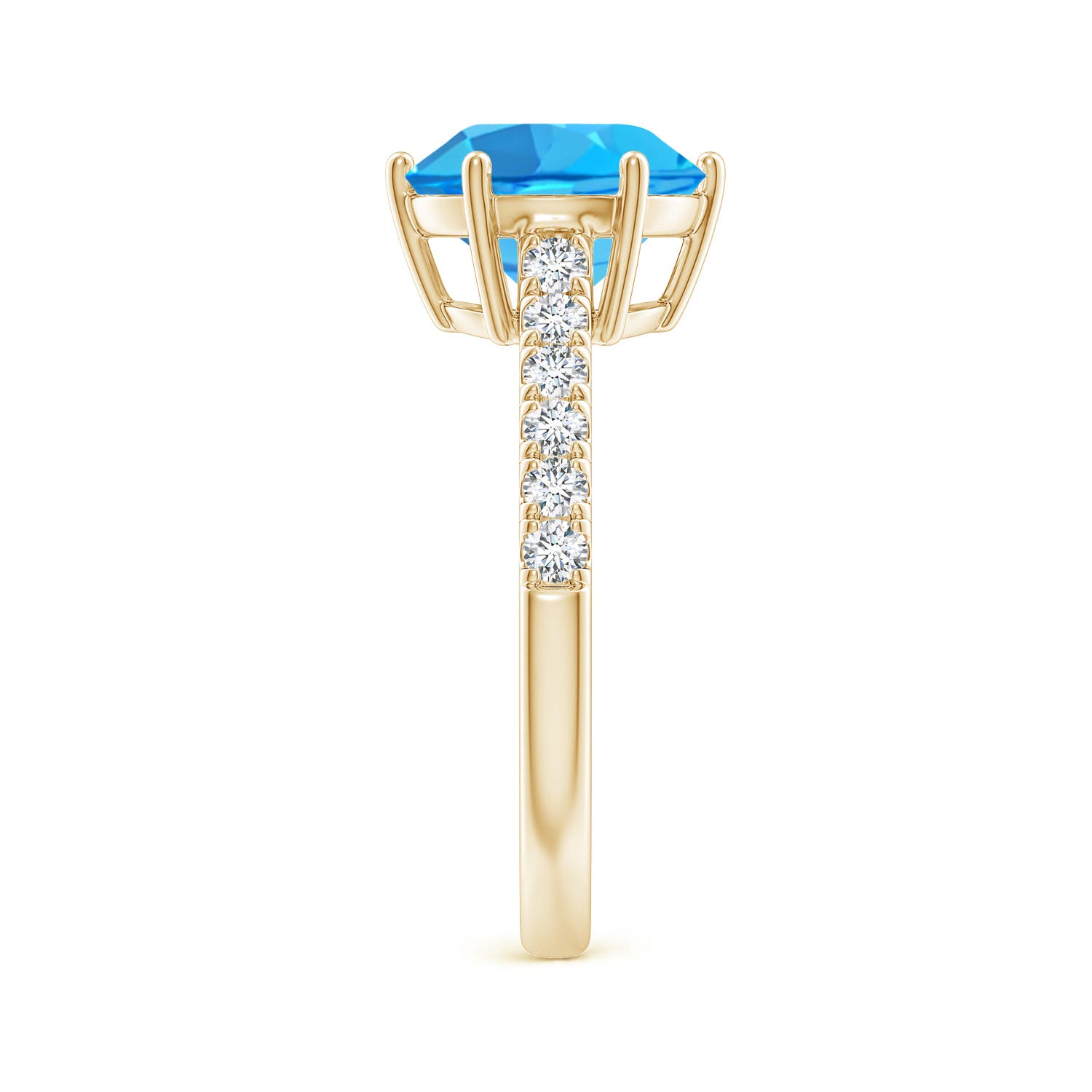 AAA - Swiss Blue Topaz / 3.6 CT / 14 KT Yellow Gold