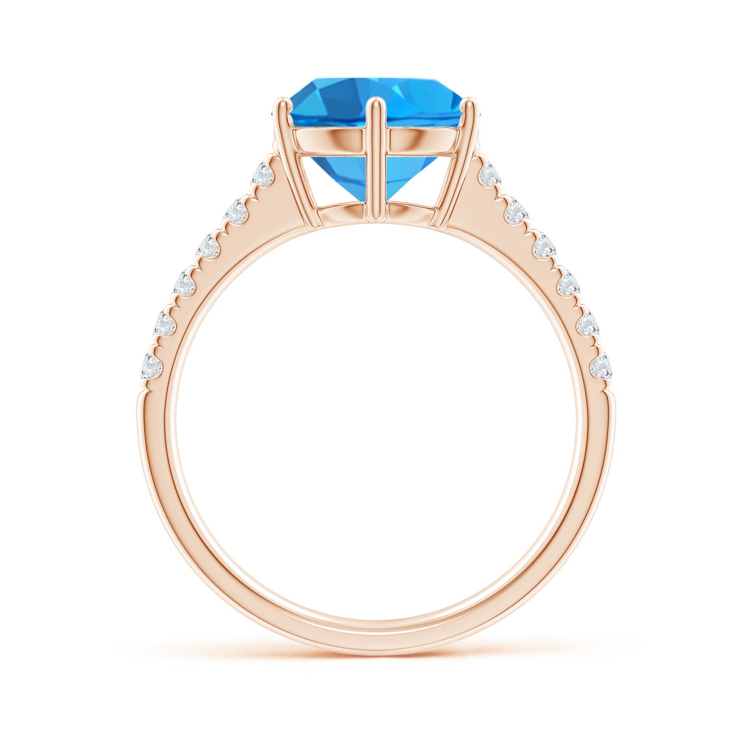 AAAA - Swiss Blue Topaz / 3.6 CT / 14 KT Rose Gold