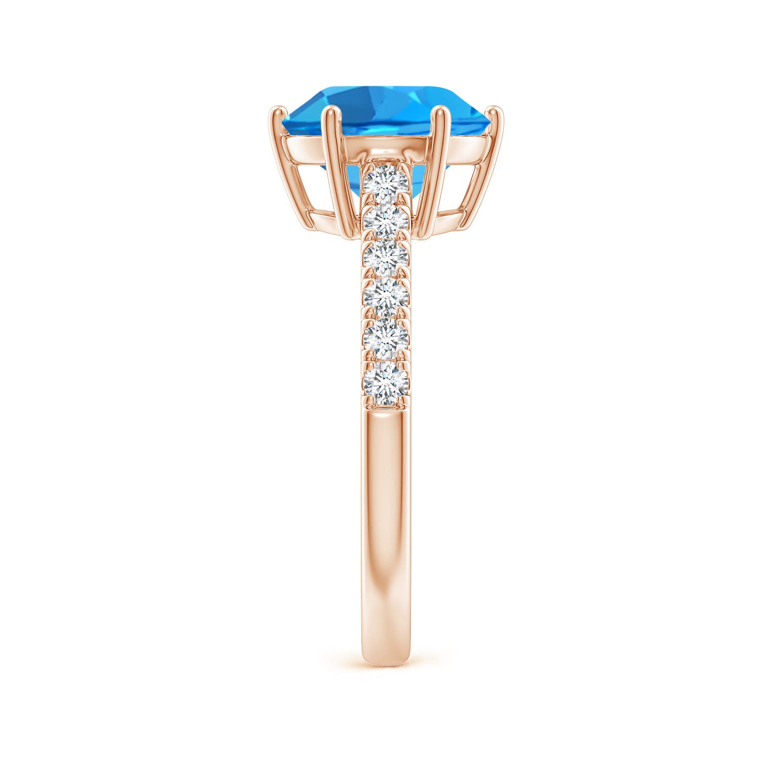 AAAA - Swiss Blue Topaz / 3.6 CT / 14 KT Rose Gold