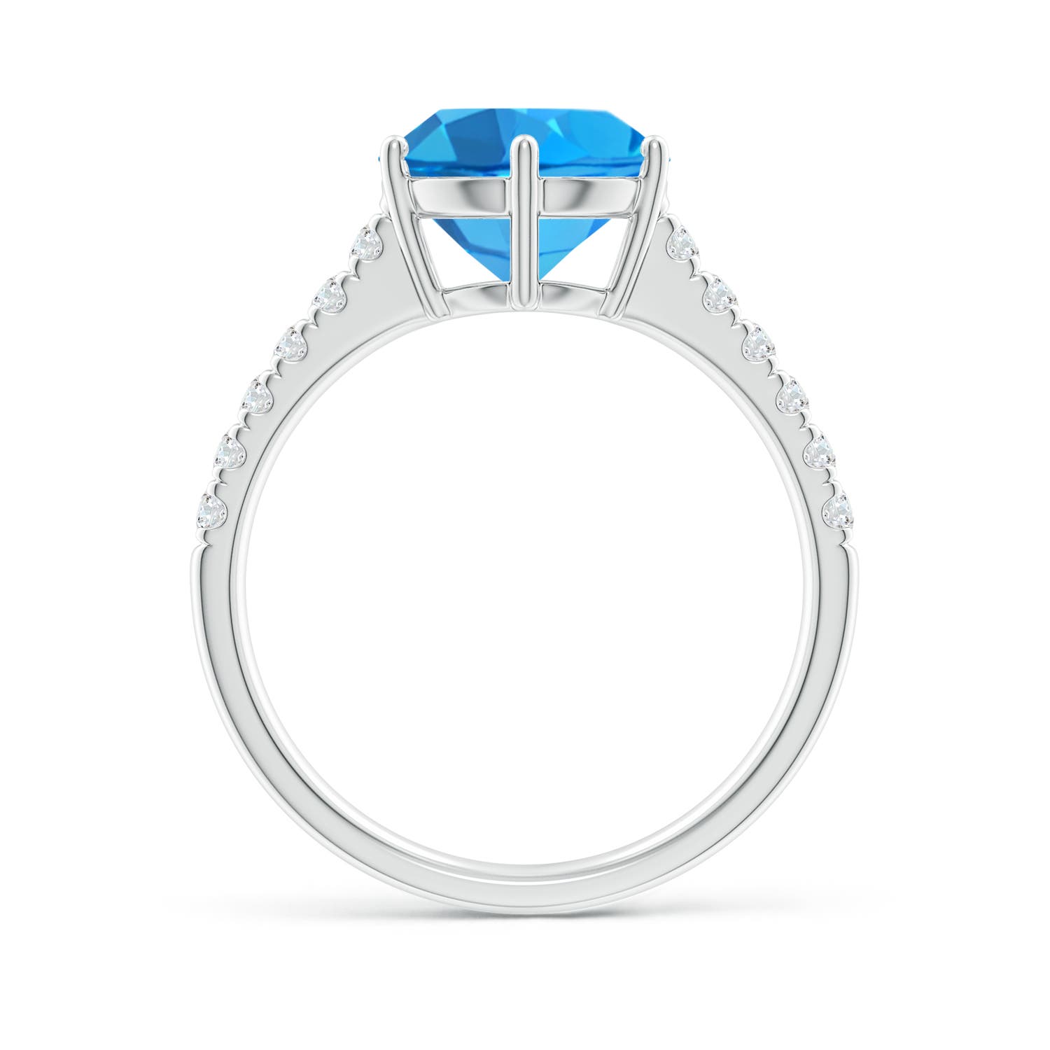 AAAA - Swiss Blue Topaz / 3.6 CT / 14 KT White Gold