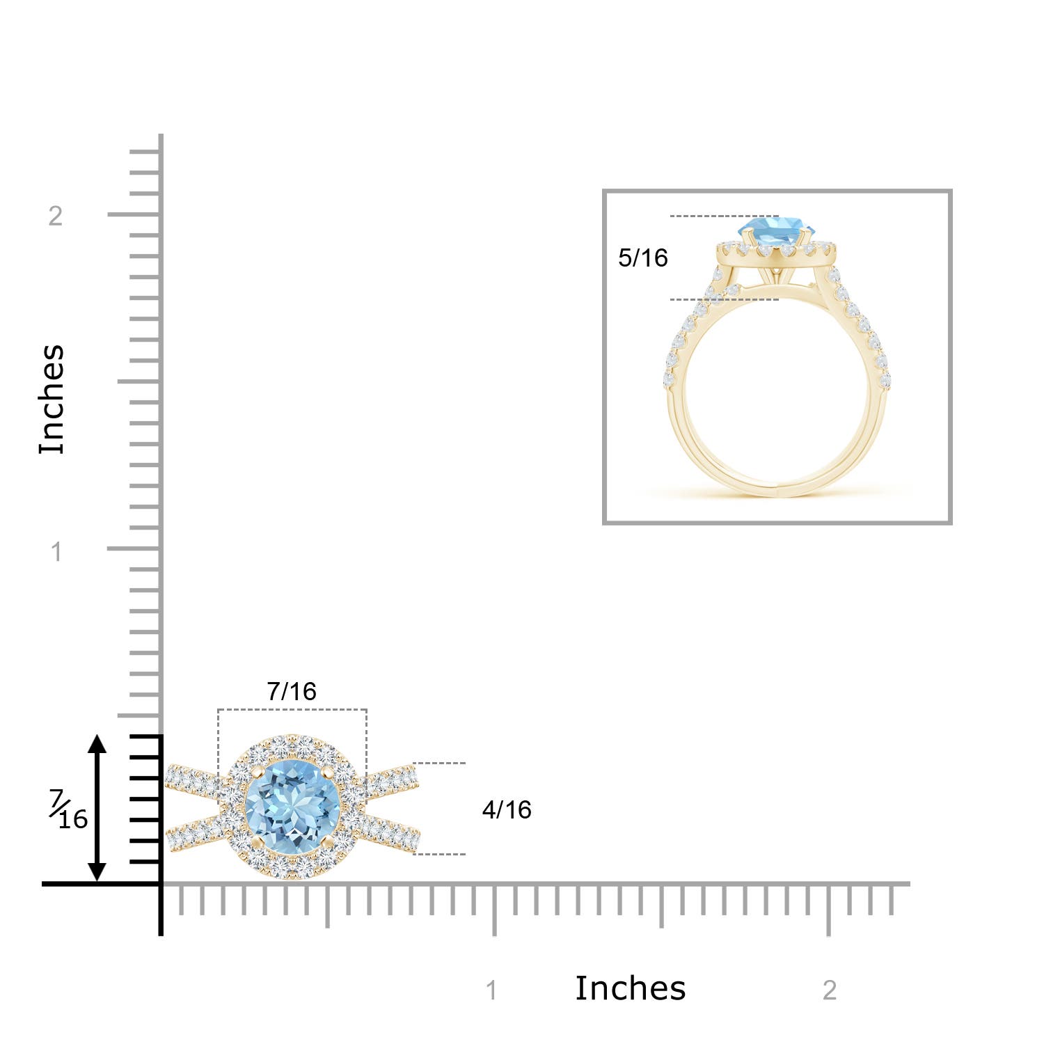 AAAA - Aquamarine / 1.74 CT / 14 KT Yellow Gold