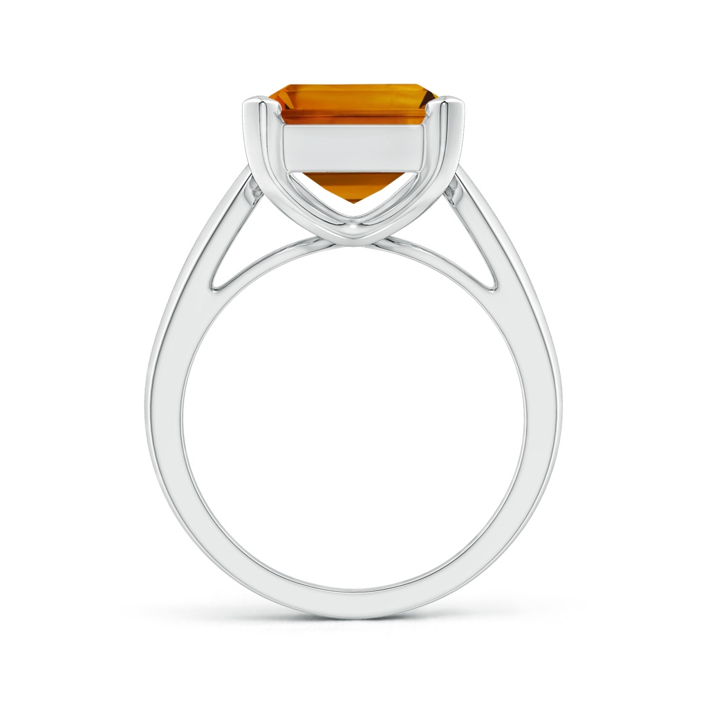 12.14x9.12x5.42mm AAAA GIA Certified Solitaire Emerald-Cut Citrine Cocktail Ring in 18K White Gold Side 199