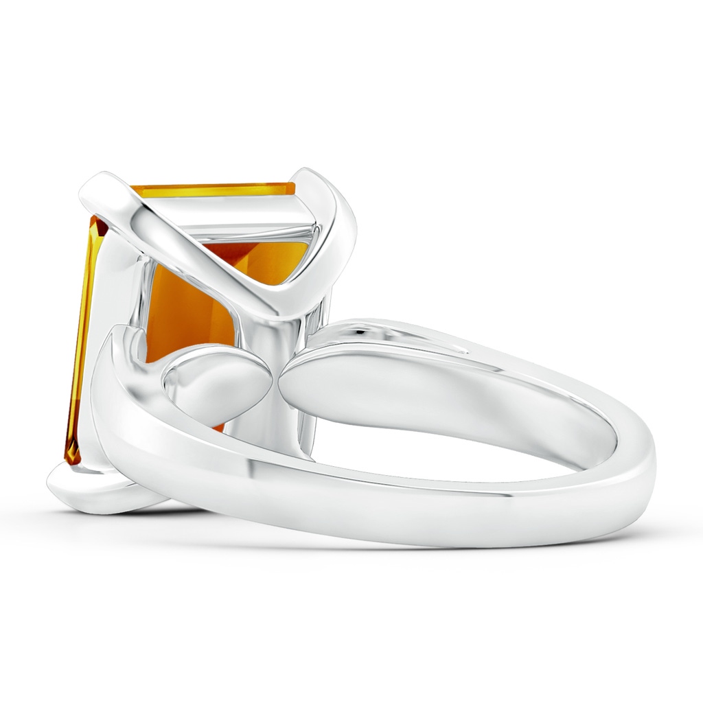12.14x9.12x5.42mm AAAA GIA Certified Solitaire Emerald-Cut Citrine Cocktail Ring in 18K White Gold Side 399