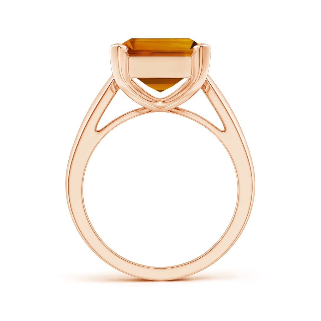 12.14x9.12x5.42mm AAAA GIA Certified Solitaire Emerald-Cut Citrine Cocktail Ring in Rose Gold Side 199