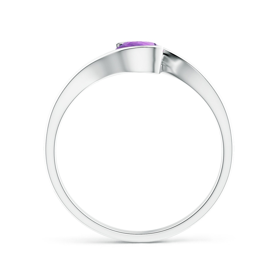 5mm A Semi Bezel-Set Solitaire Round Amethyst Bypass Ring in P950 Platinum side 199