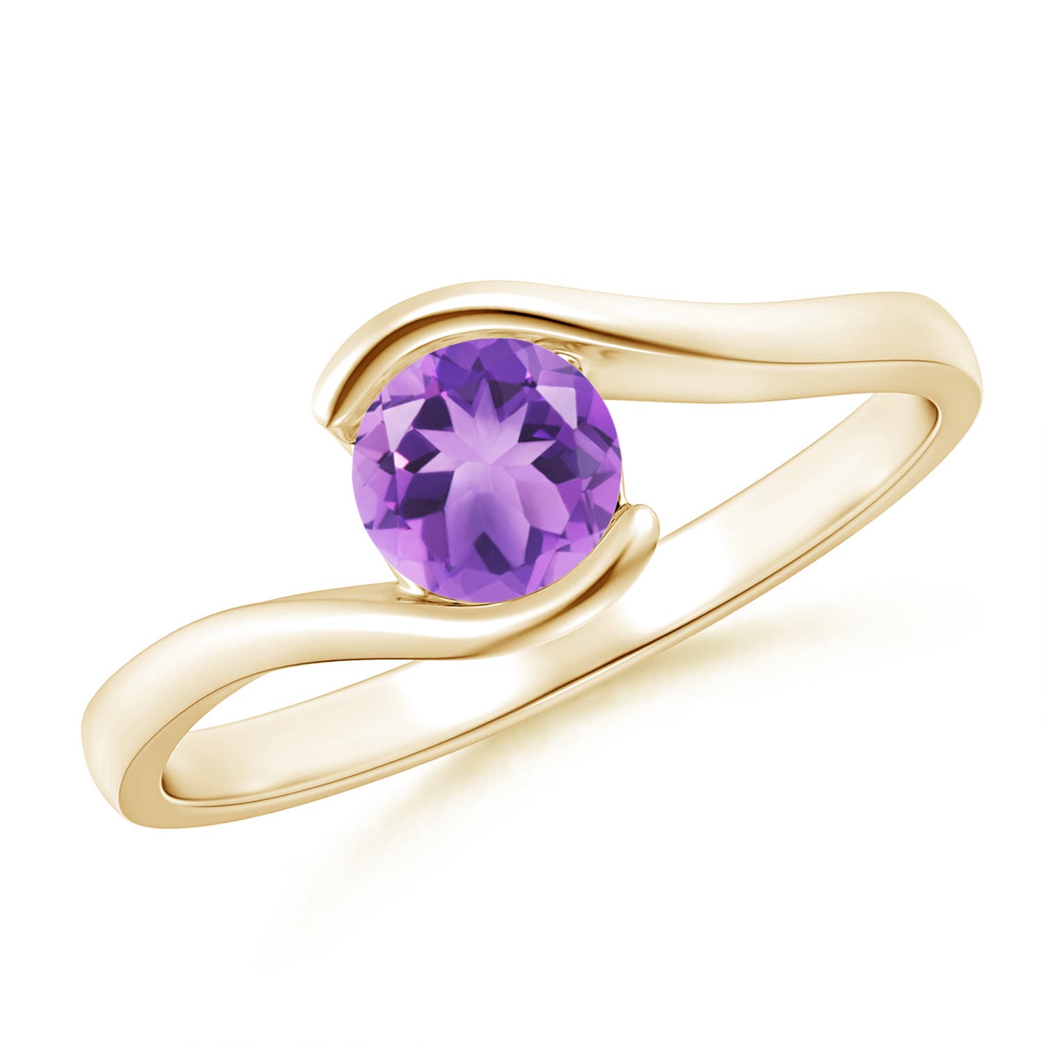 A - Amethyst / 0.45 CT / 14 KT Yellow Gold