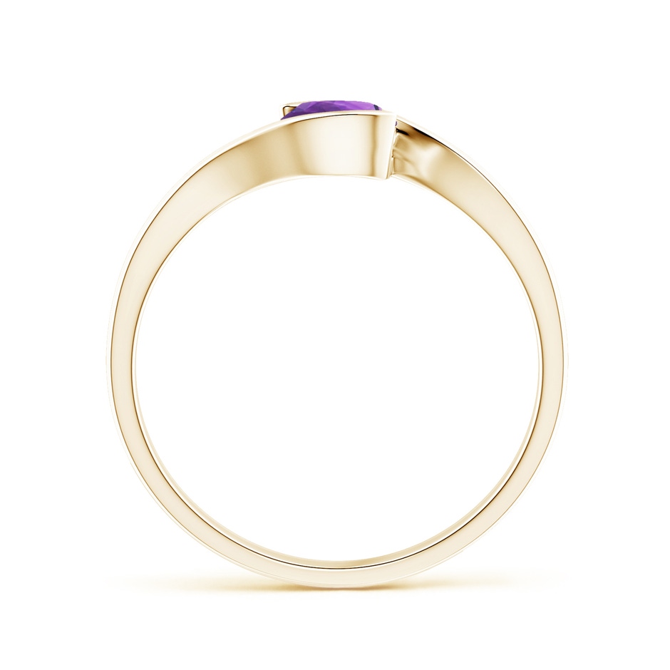 5mm AAA Semi Bezel-Set Solitaire Round Amethyst Bypass Ring in Yellow Gold side 199