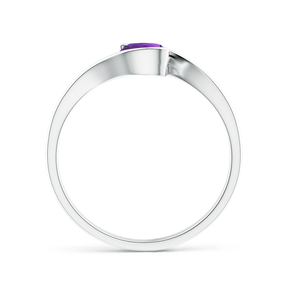 5mm AAAA Semi Bezel-Set Solitaire Round Amethyst Bypass Ring in P950 Platinum side 199