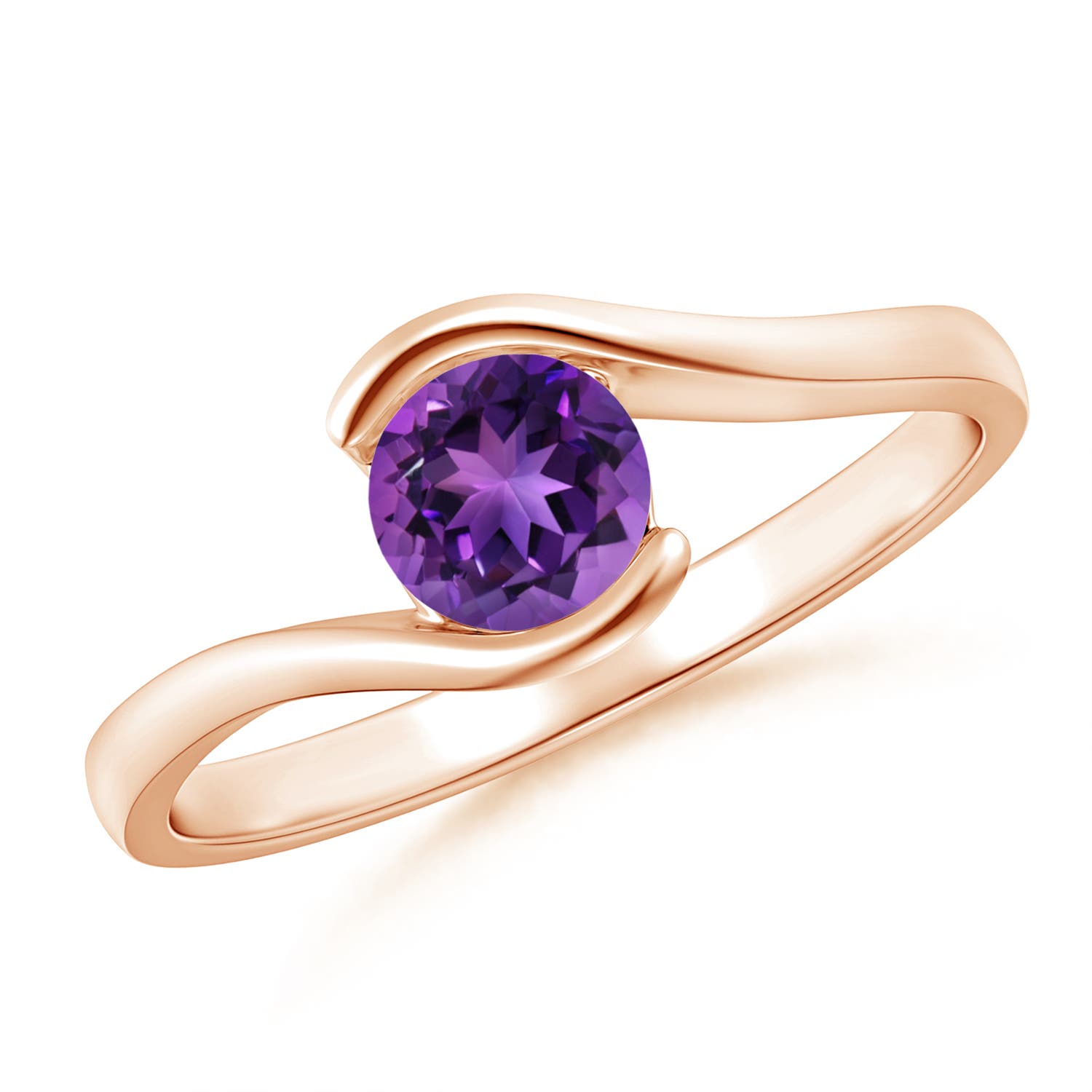 AAAA - Amethyst / 0.45 CT / 14 KT Rose Gold