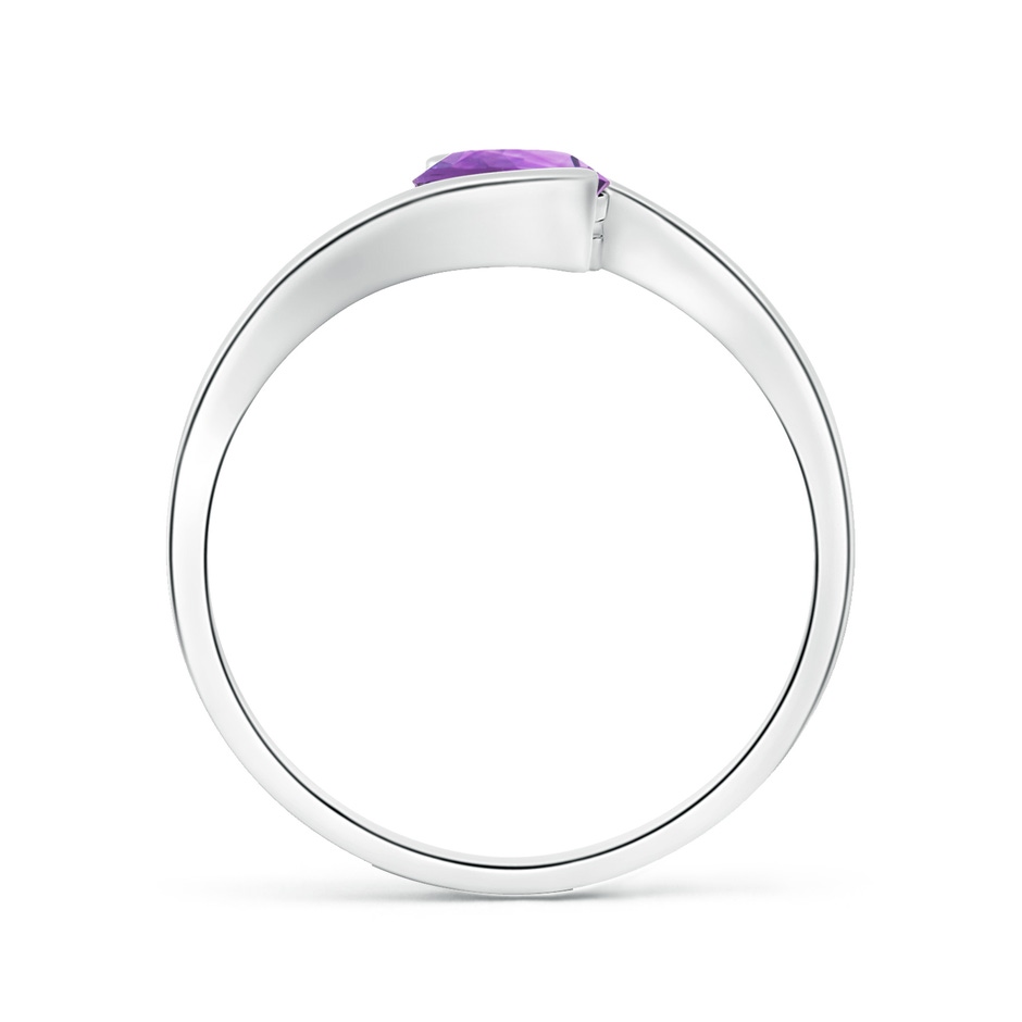 6mm A Semi Bezel-Set Solitaire Round Amethyst Bypass Ring in White Gold side 199