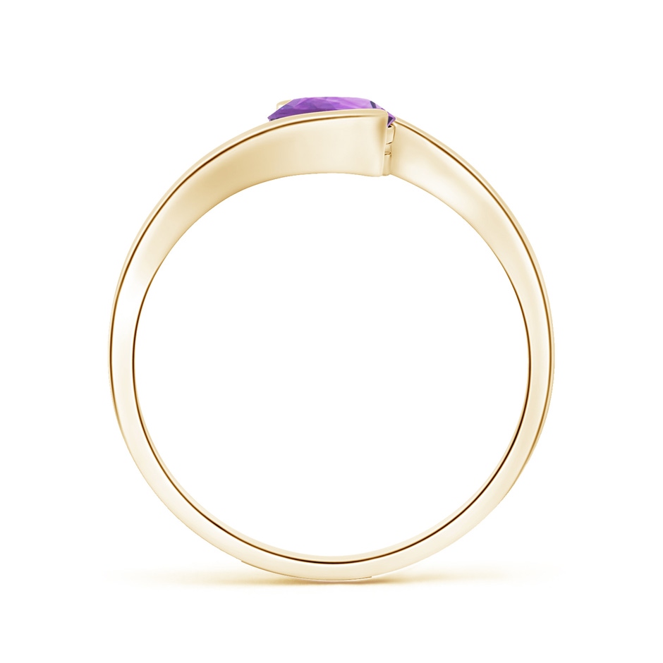 6mm A Semi Bezel-Set Solitaire Round Amethyst Bypass Ring in Yellow Gold side 199