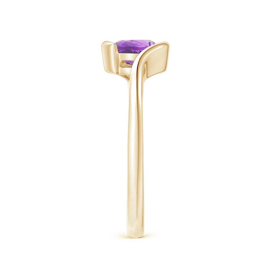 6mm A Semi Bezel-Set Solitaire Round Amethyst Bypass Ring in Yellow Gold side 299