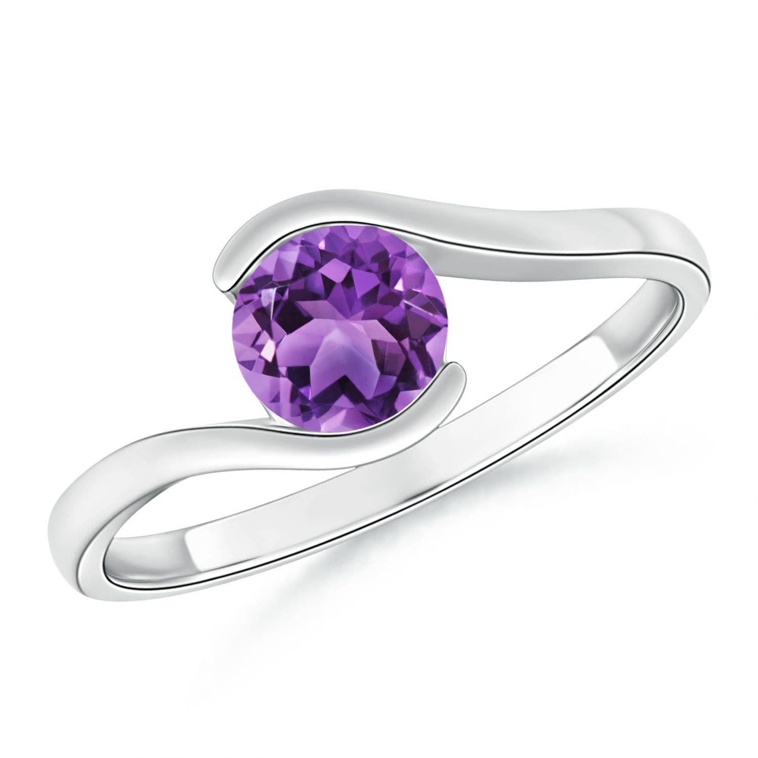 AA - Amethyst / 0.8 CT / 14 KT White Gold