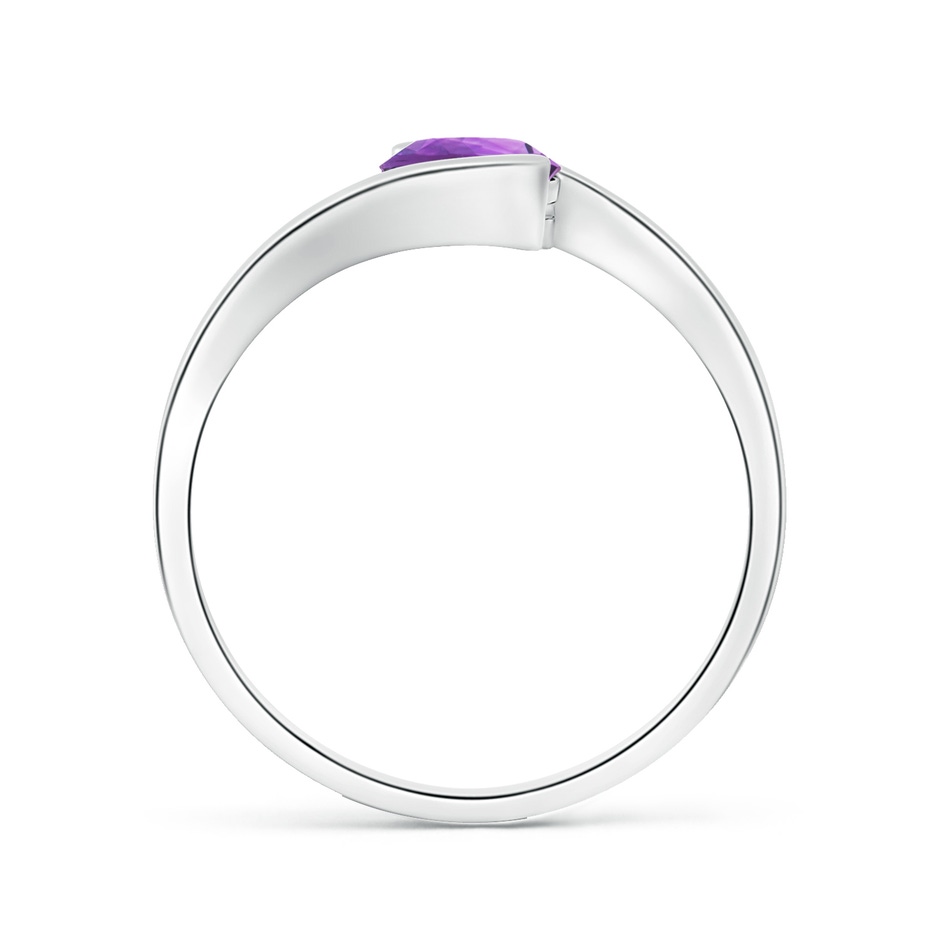 6mm AA Semi Bezel-Set Solitaire Round Amethyst Bypass Ring in White Gold side 199