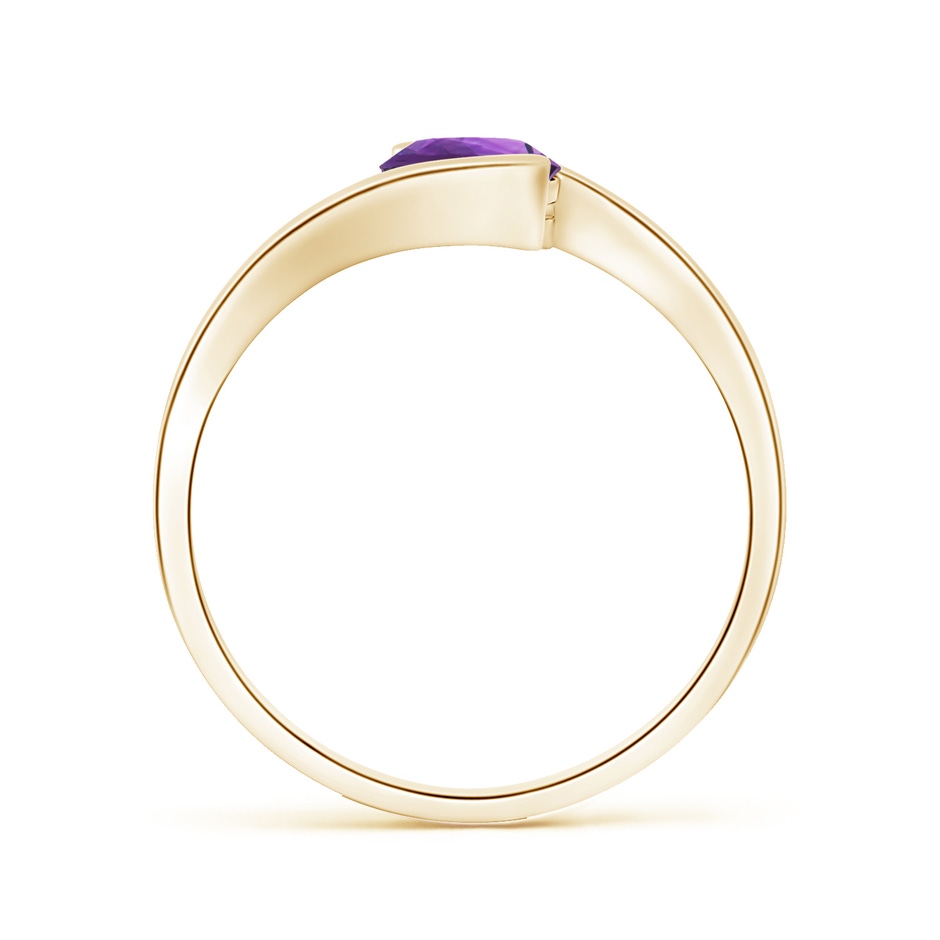 6mm AAA Semi Bezel-Set Solitaire Round Amethyst Bypass Ring in Yellow Gold side 199