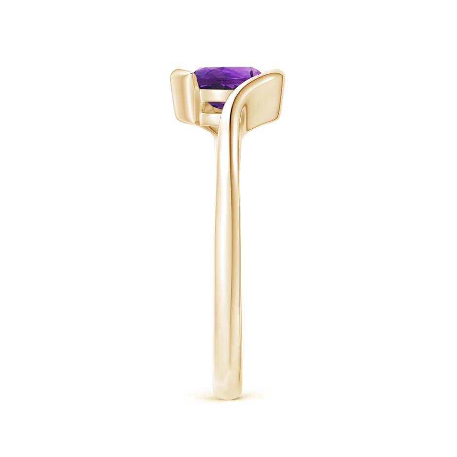 6mm AAAA Semi Bezel-Set Solitaire Round Amethyst Bypass Ring in 18K Yellow Gold side 299